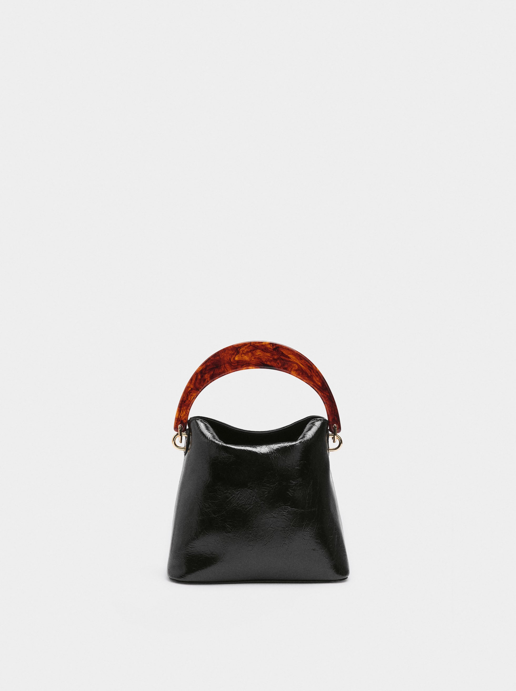 Bolso De Mano Con Asa Efecto Carey