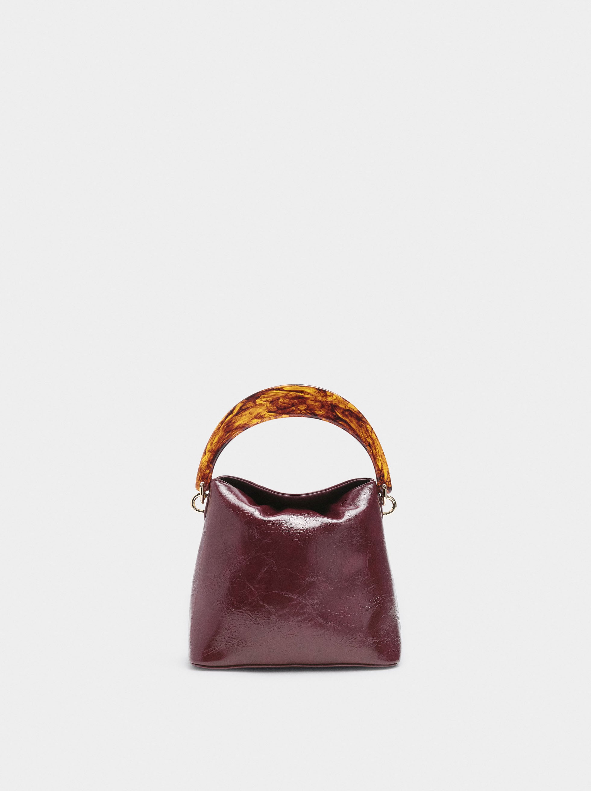 Bolso De Mano Con Asa Efecto Carey