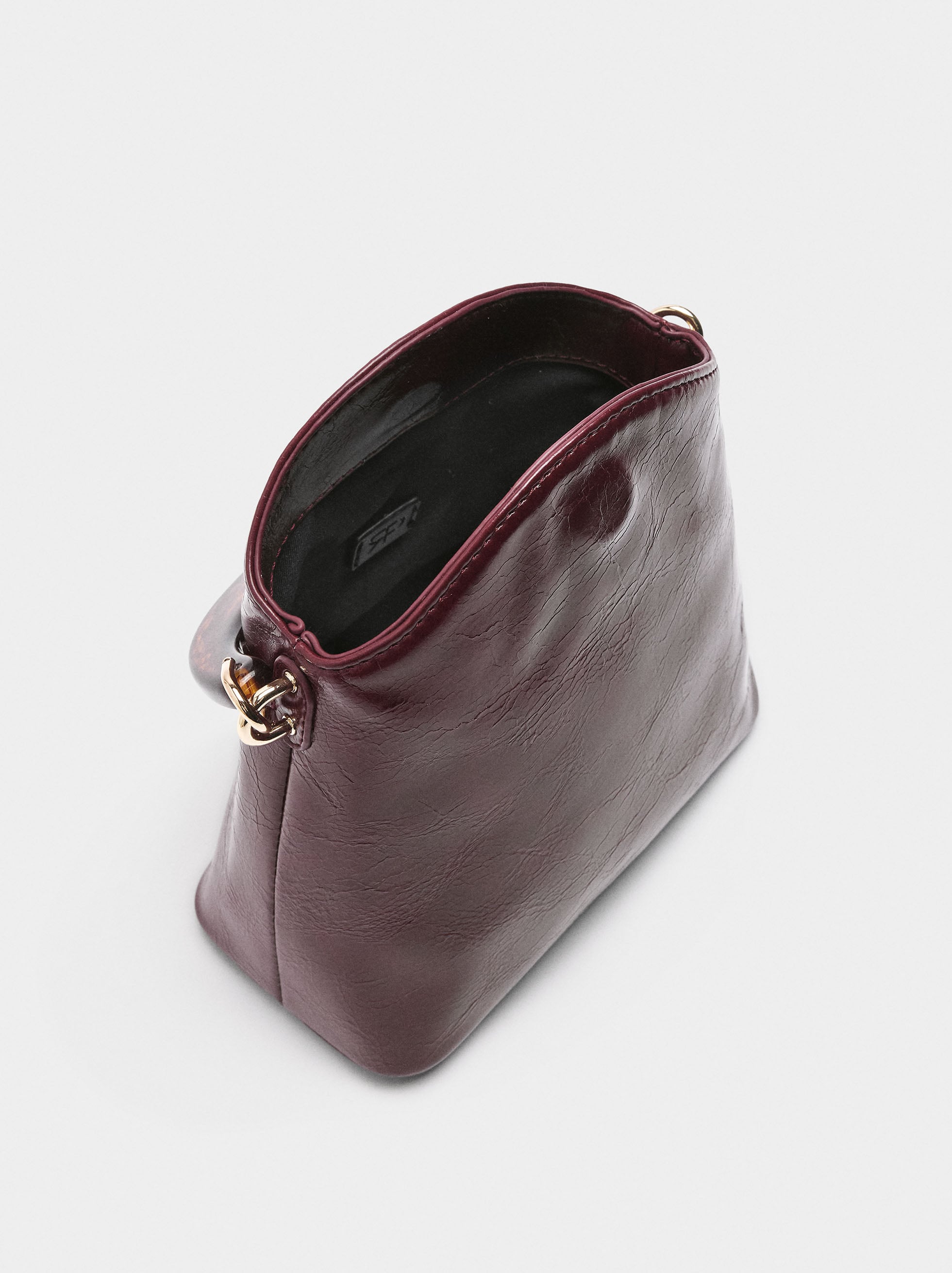 Bolso De Mano Con Asa Efecto Carey