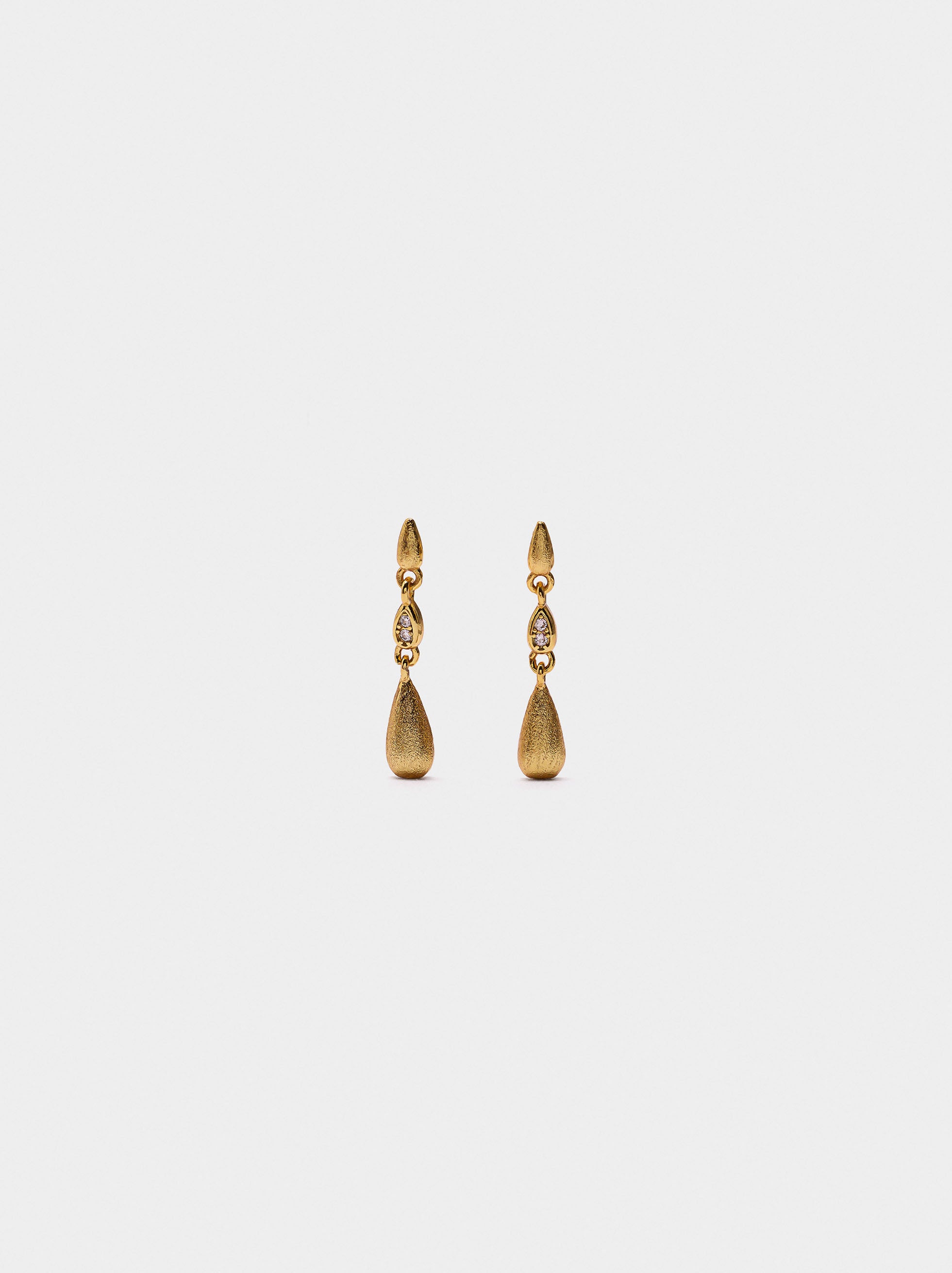 Pendientes Largos Lágrima Con Circonitas