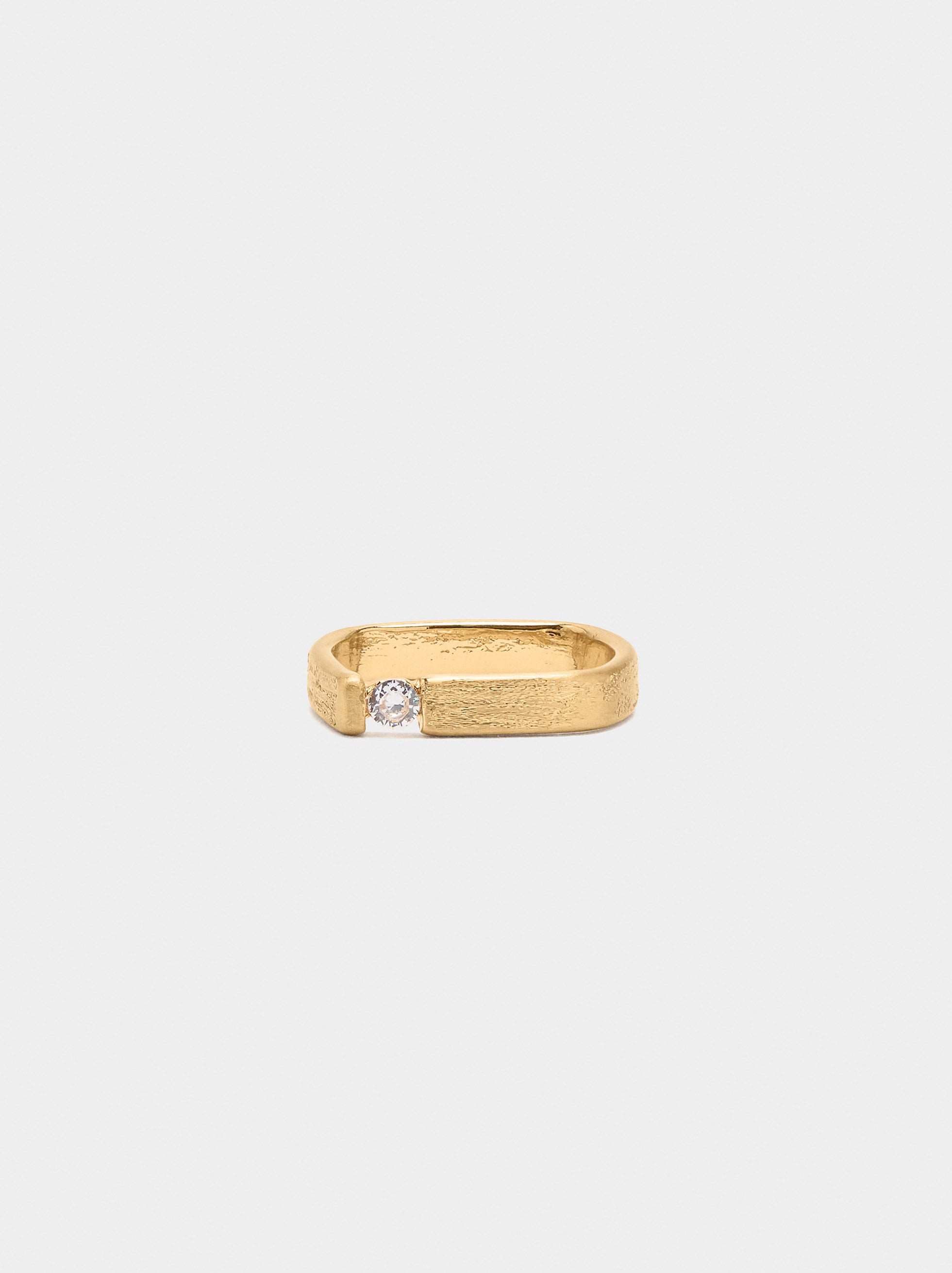 Anillo Cuadrado Con Zircónia