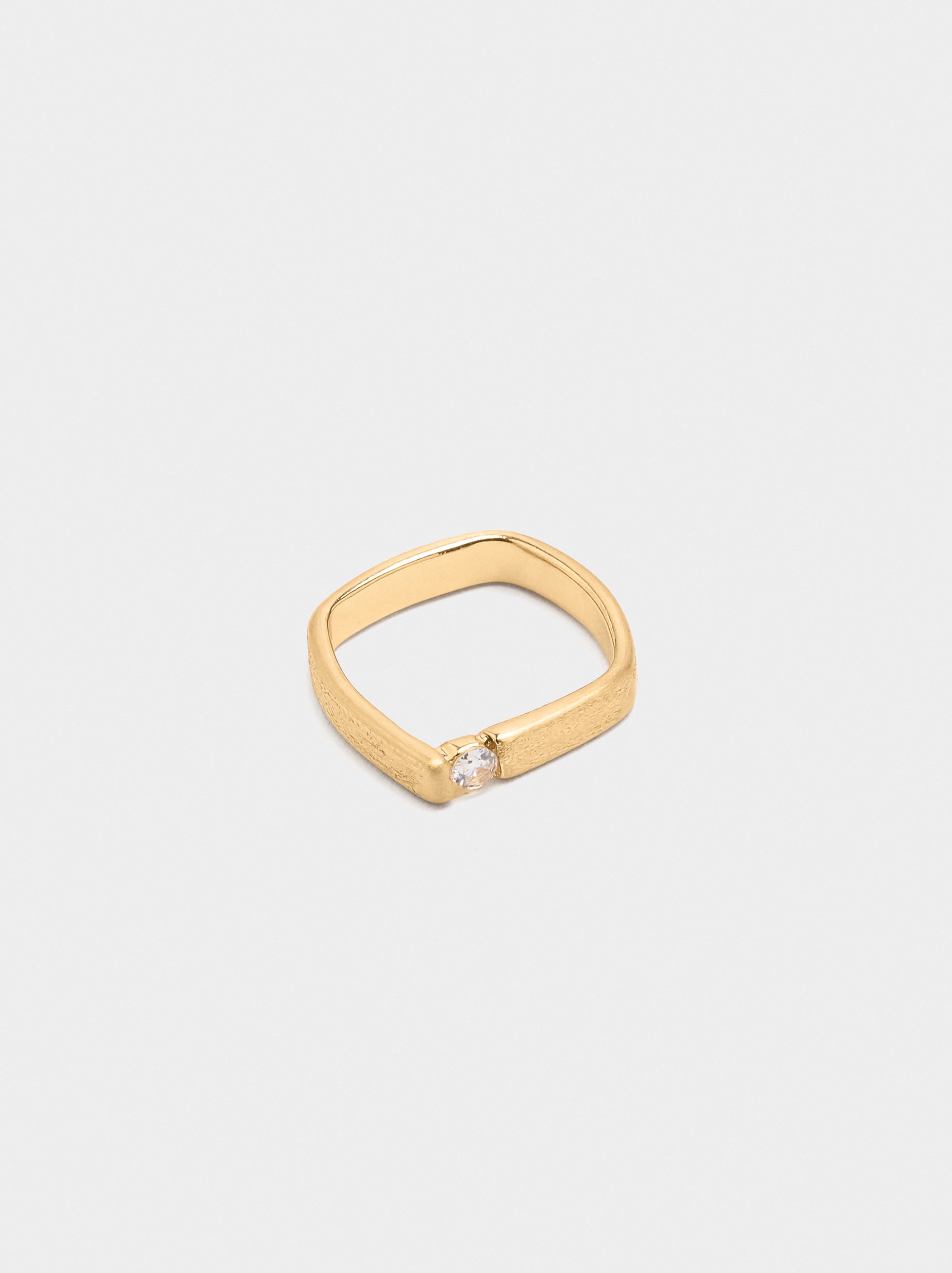 Anillo Cuadrado Con Zircónia