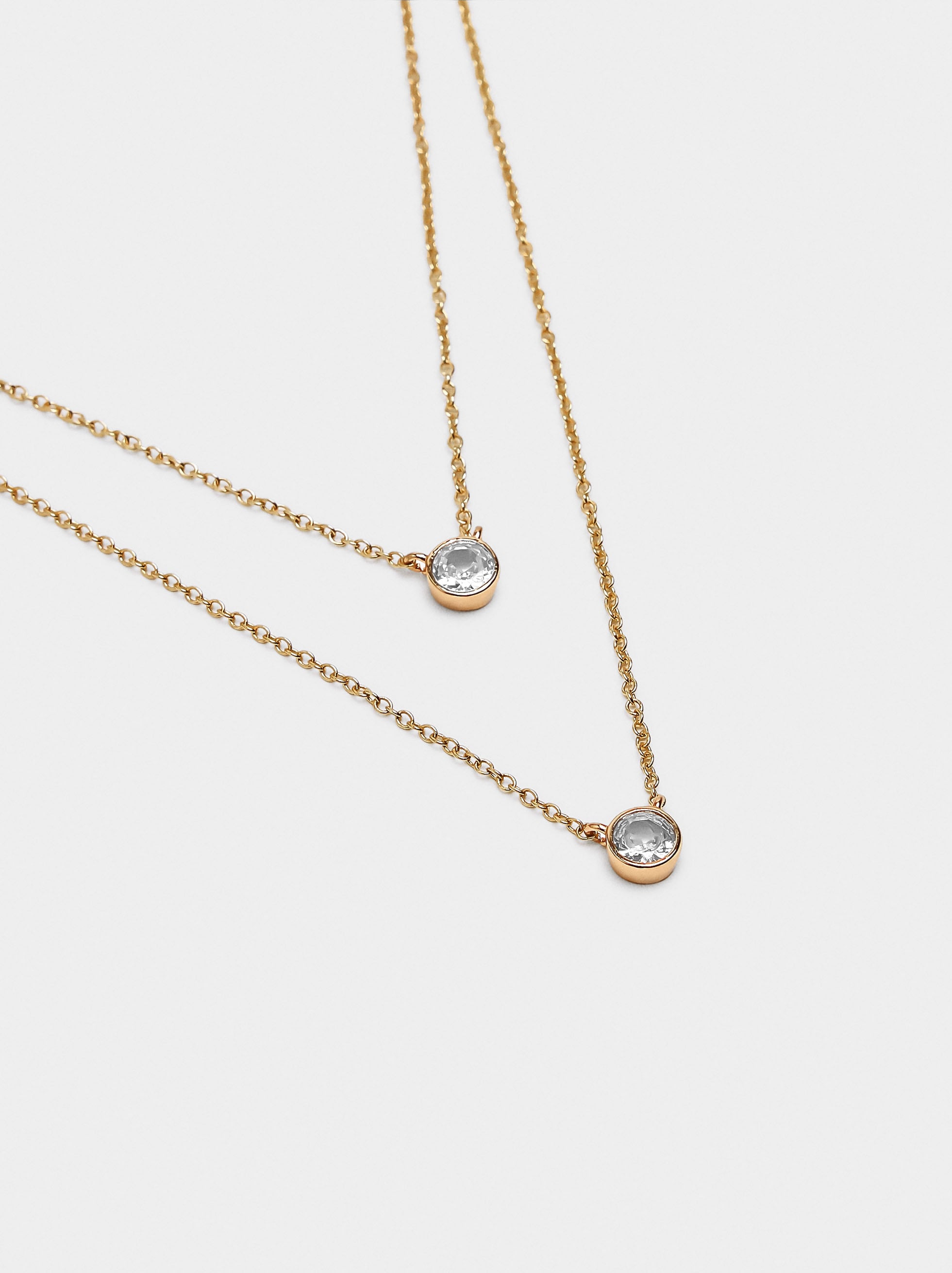 Set De Collares De Eslabones Con Circonitas