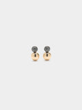 Pendientes Cortos Con Esferas Bicolor