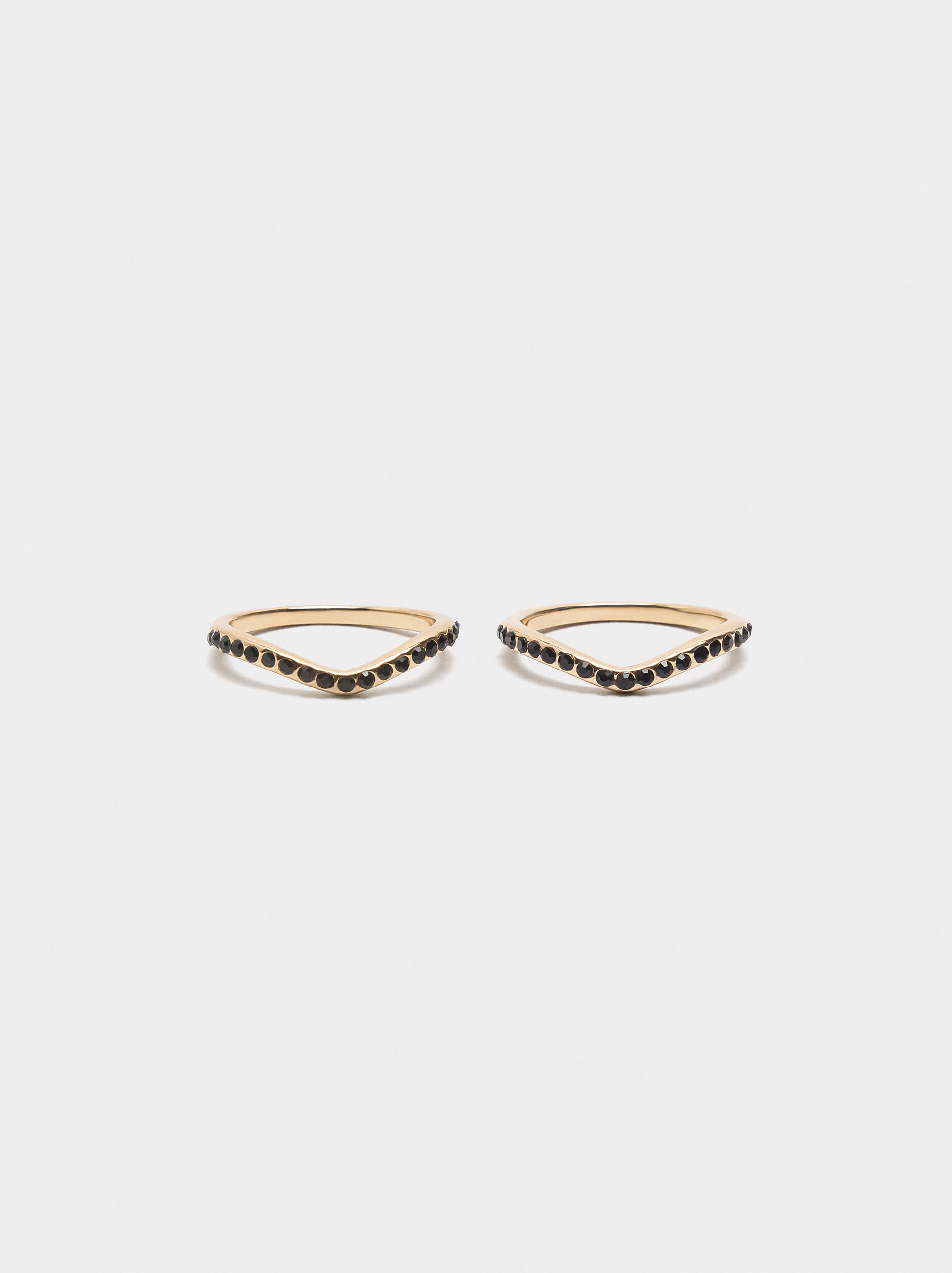Anillo Doble Con Onda Y Cristales