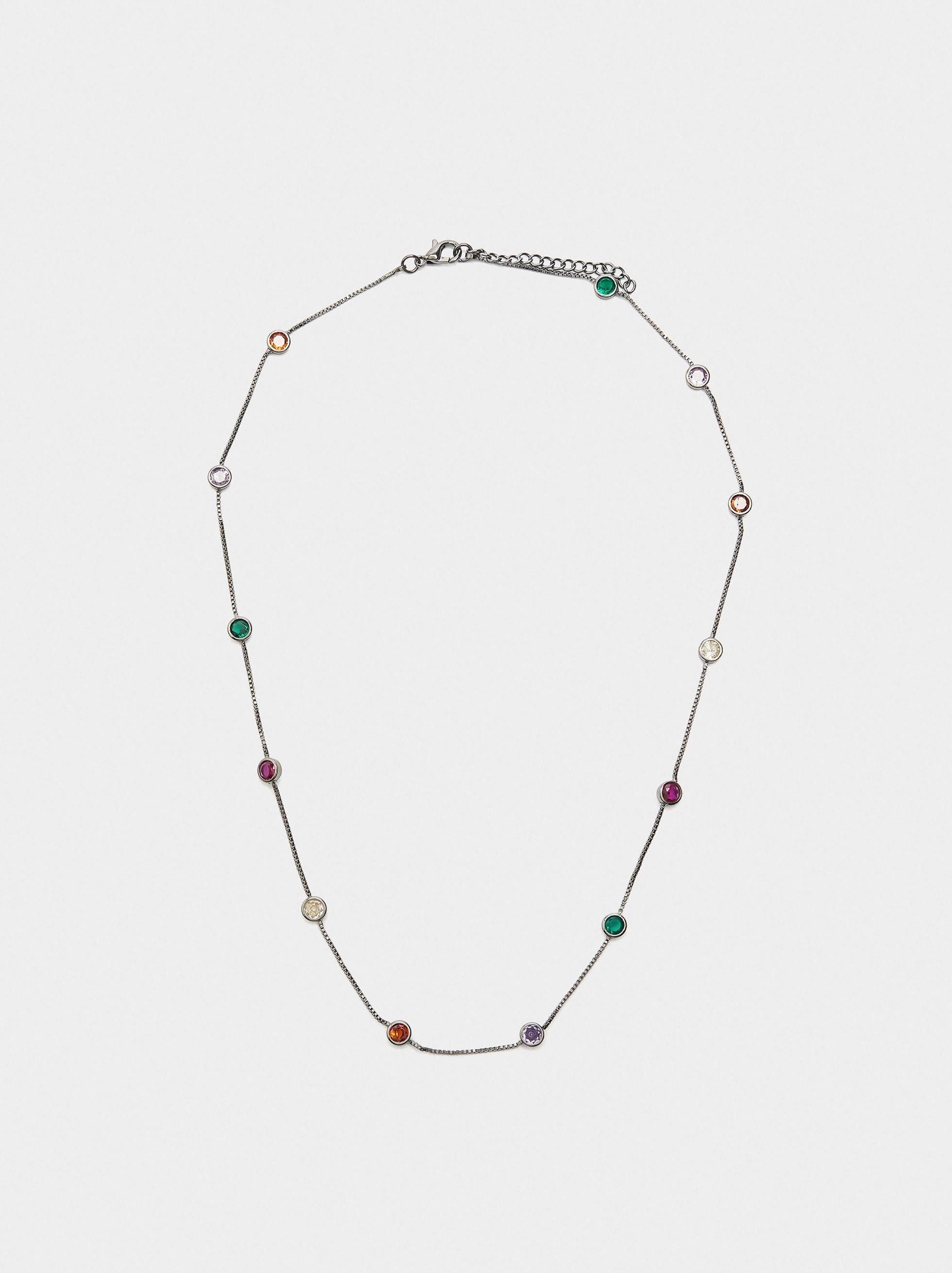 Collar Con Circonitas Multicolor