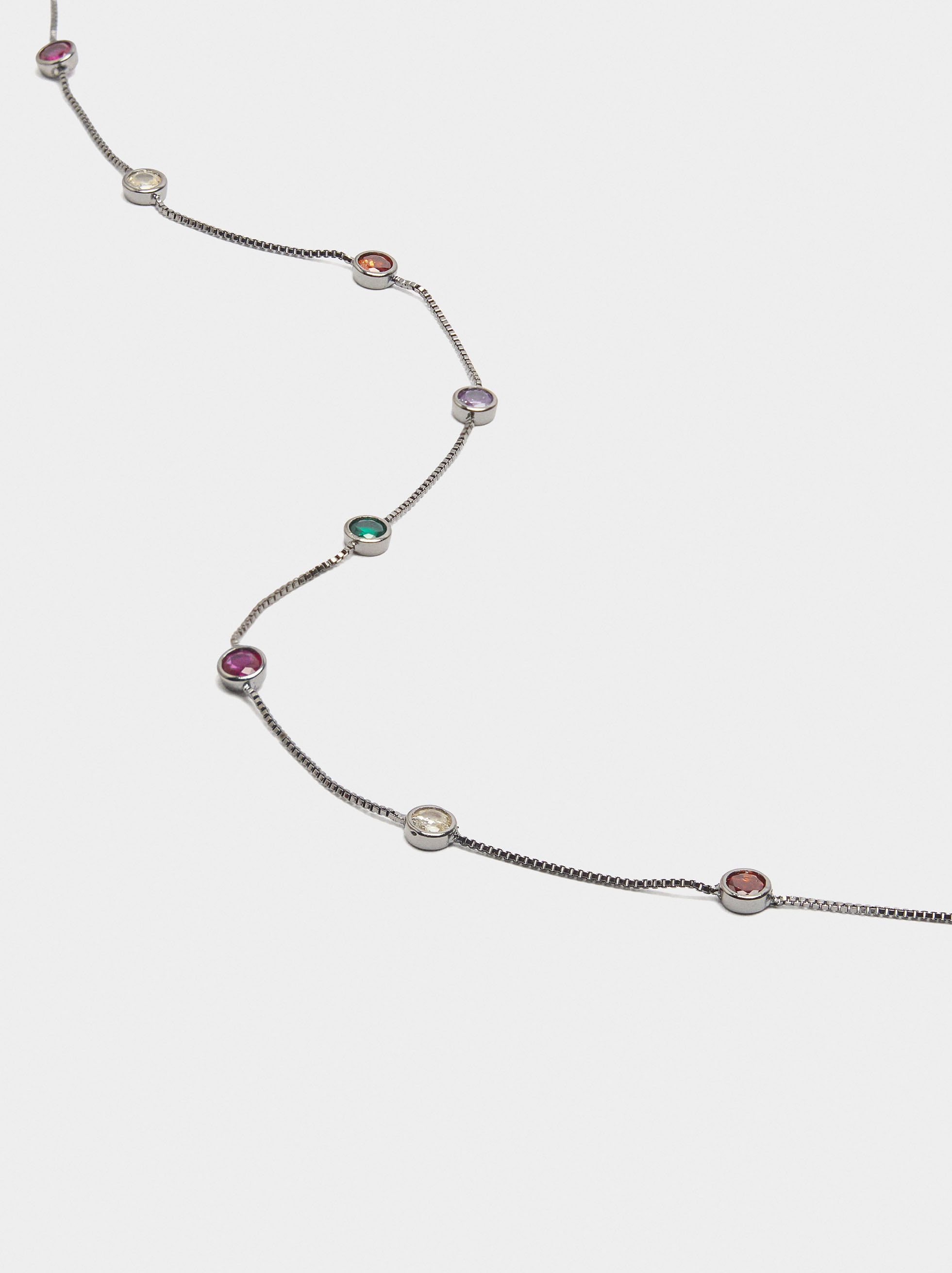 Collar Con Circonitas Multicolor