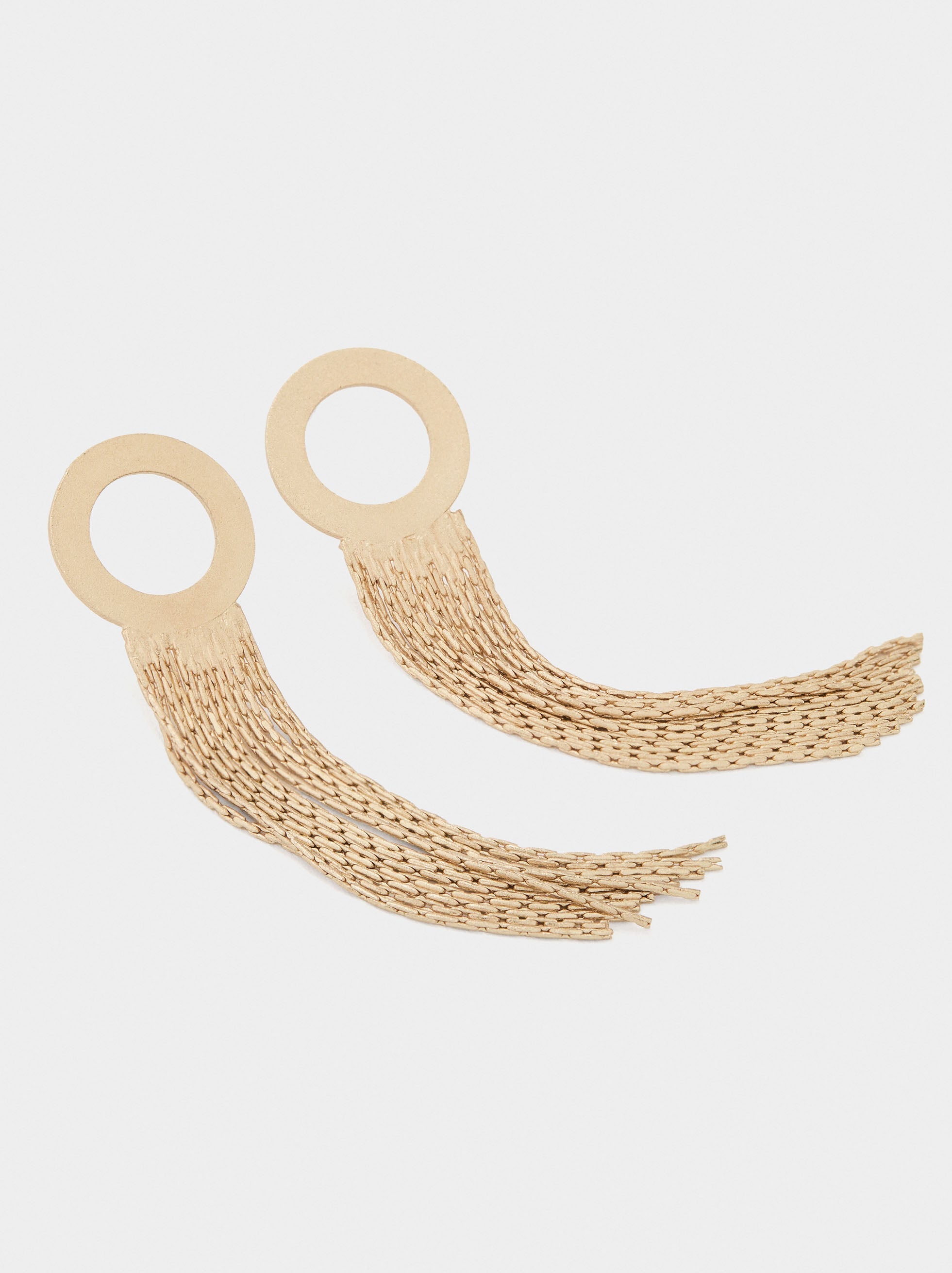 Pendientes Largos Aros Con Flecos