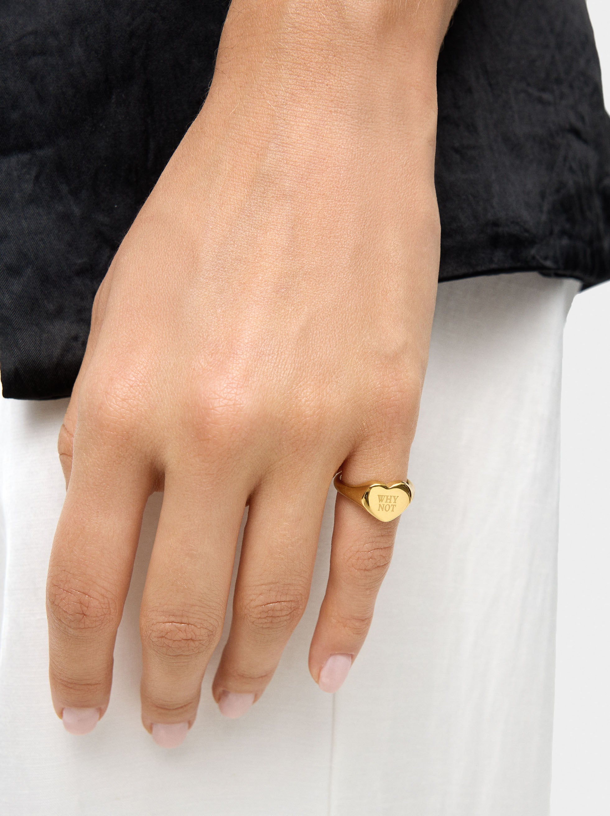 Anillo Sello Para Meñique Why Not - Acero Inoxidable