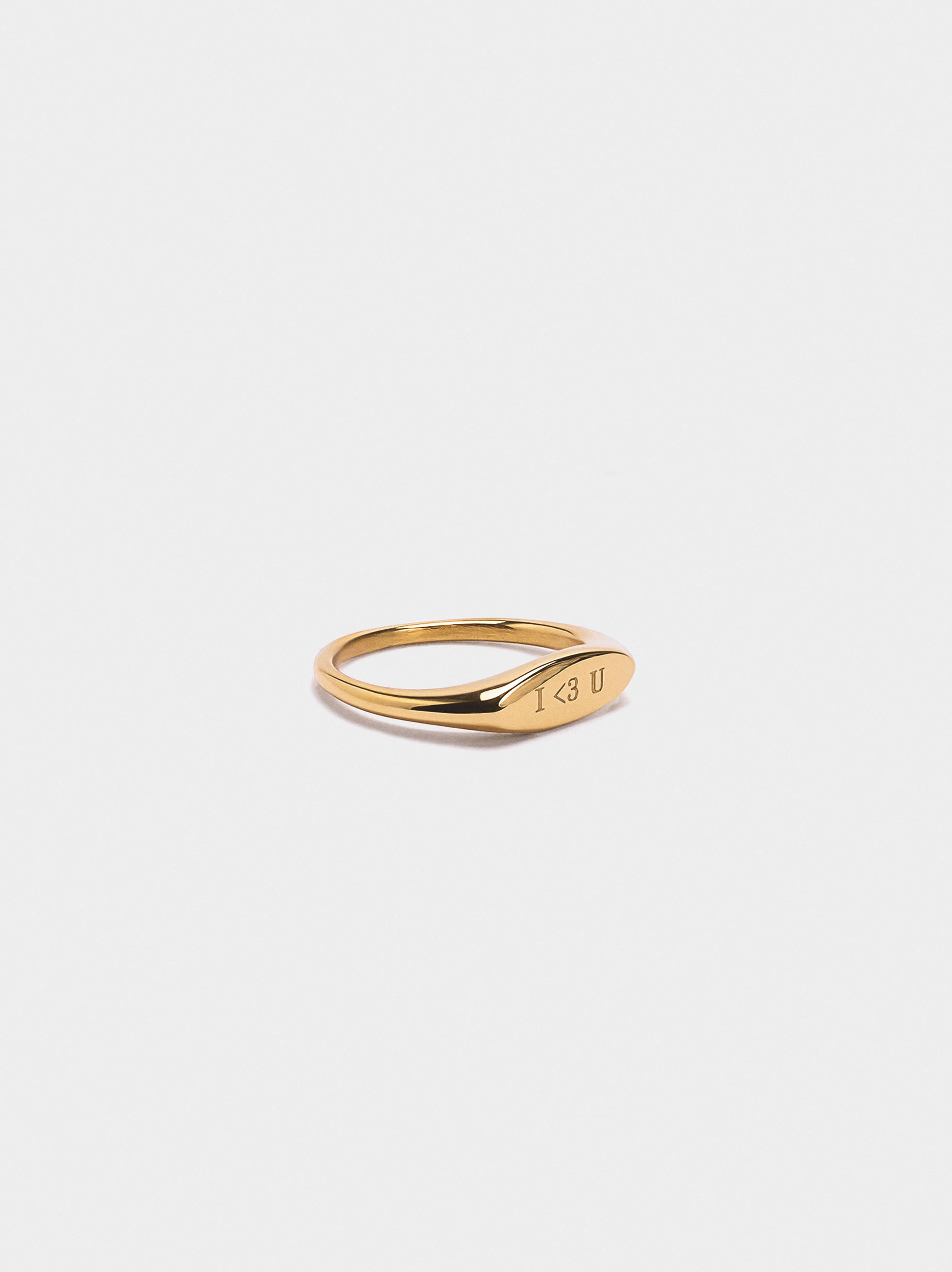 Anillo Sello Para Meñique I Love You - Acero Inoxidable