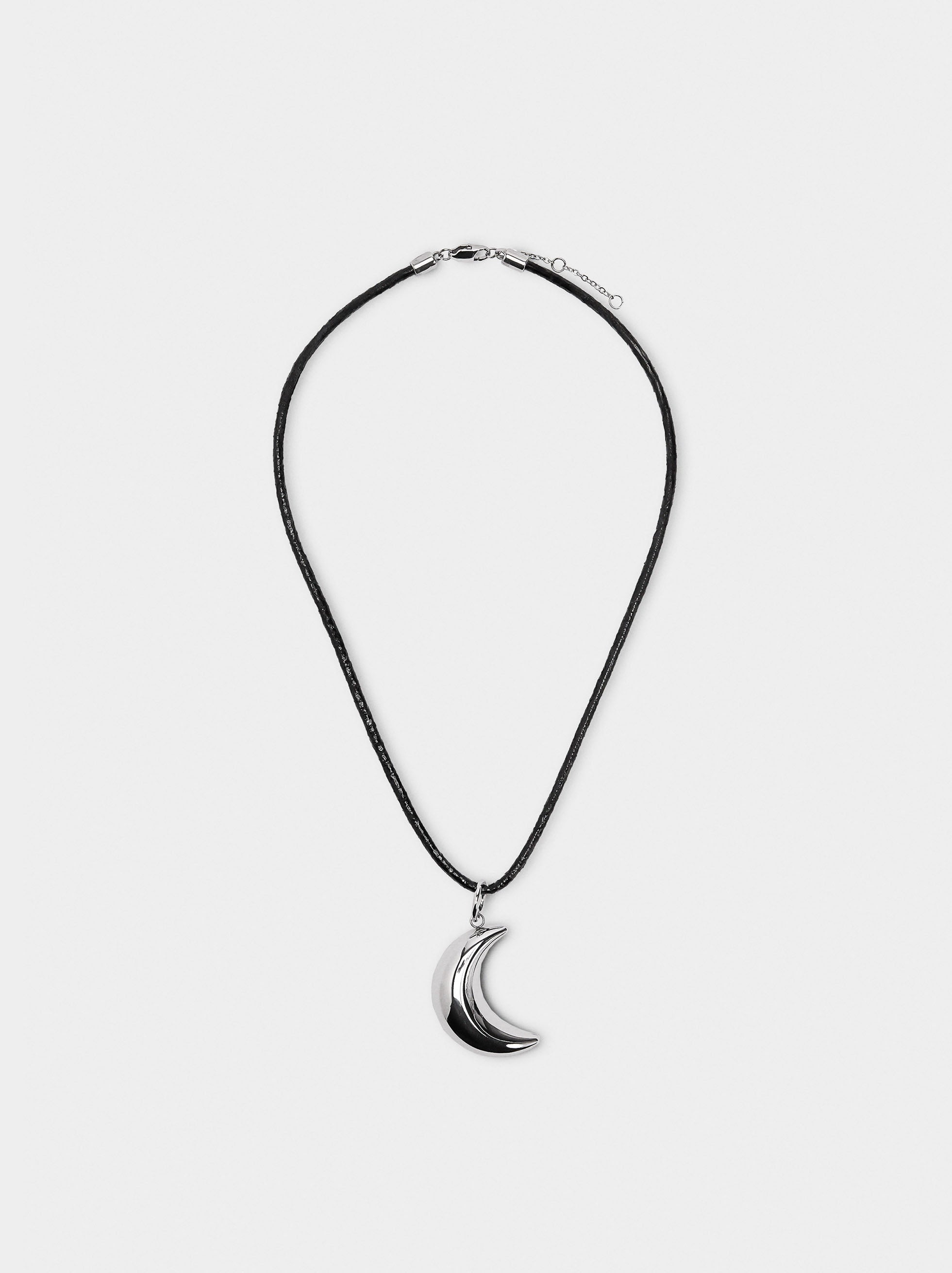 Collar De Cordón Con Media Luna - Acero Inoxidable
