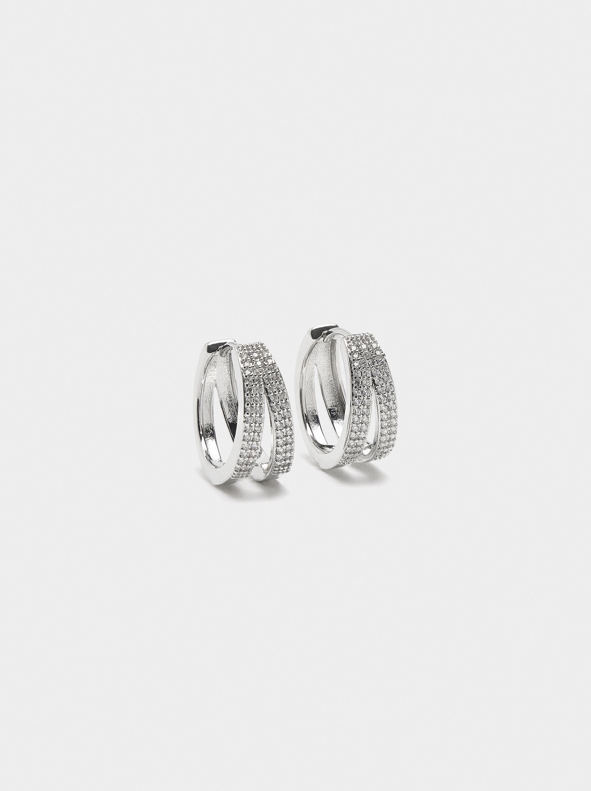 Aros Efecto Doble Con Circonitas