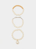 Set De Pulseras Elásticas Con Perlas