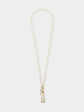 Collar De Perlas Con Colgante De Candado