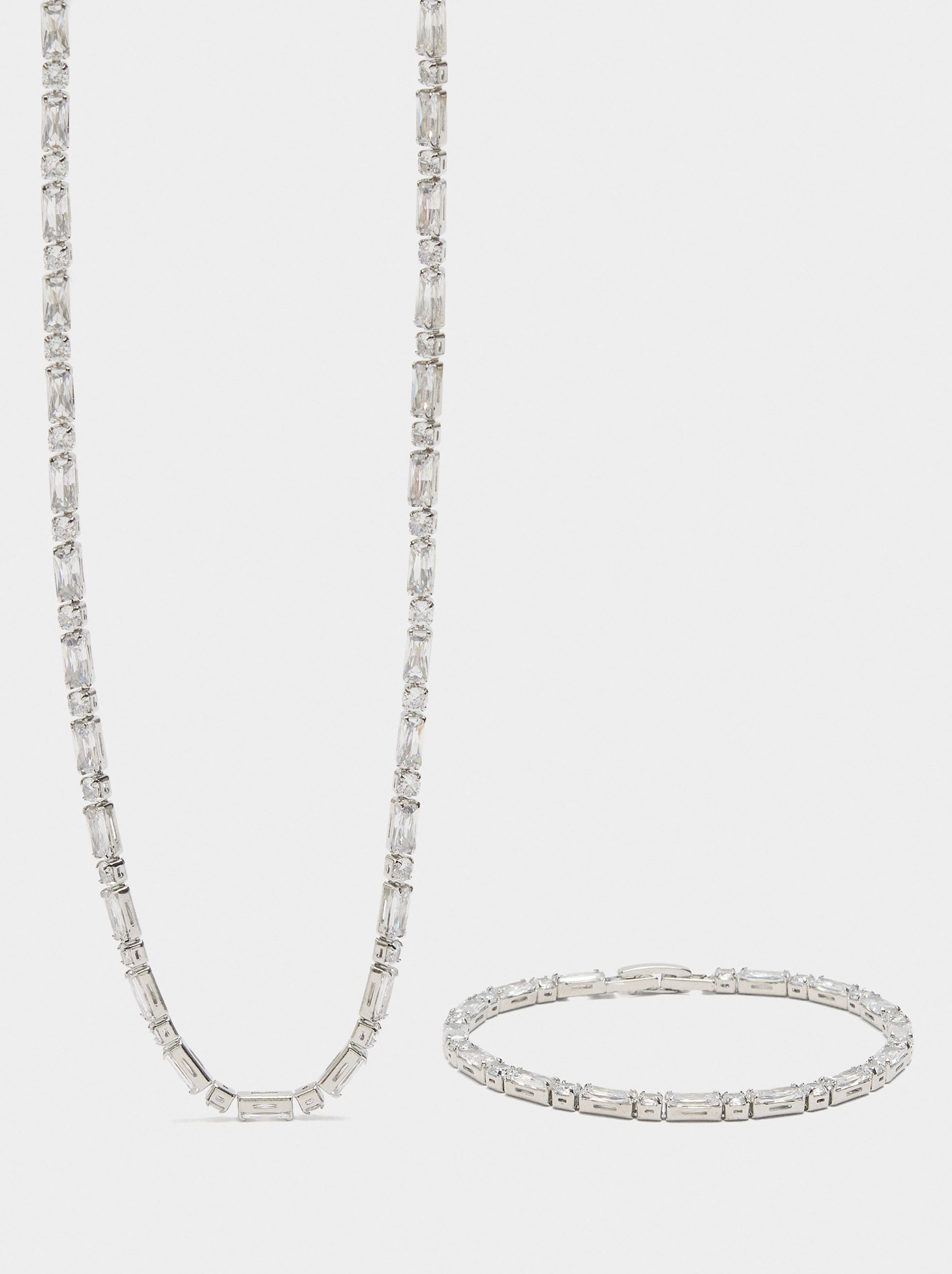 Set Collar Y Pulsera Con Circonitas
