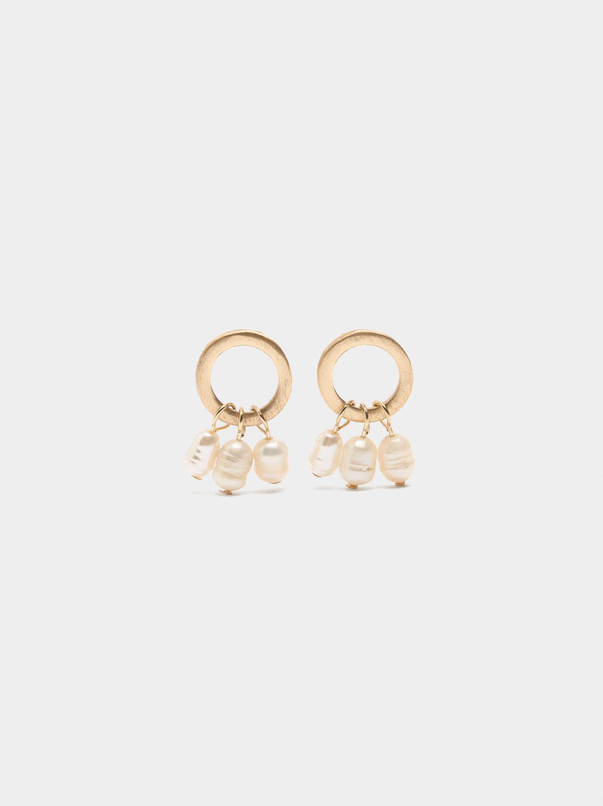 Pendientes De Aro Con Perlas De Agua Dulce