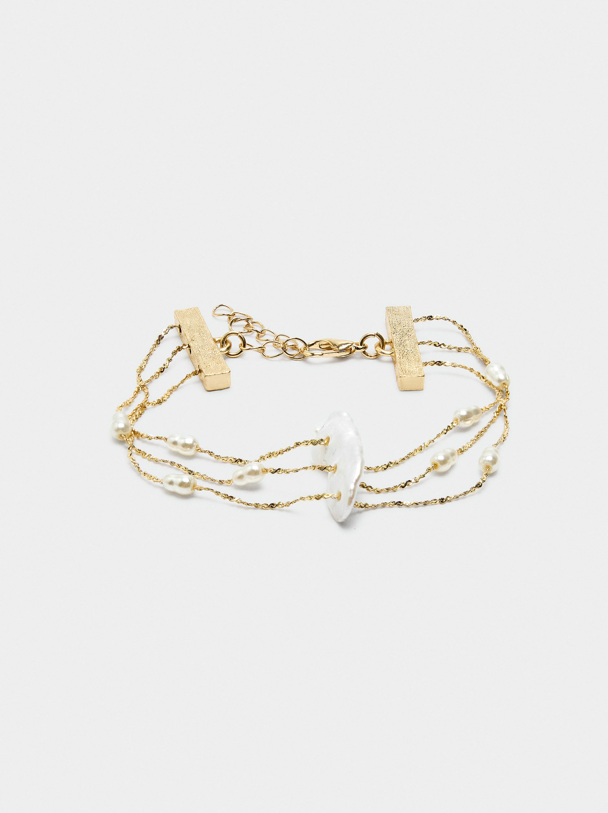 Multipulsera Con Perlas De Agua Dulce