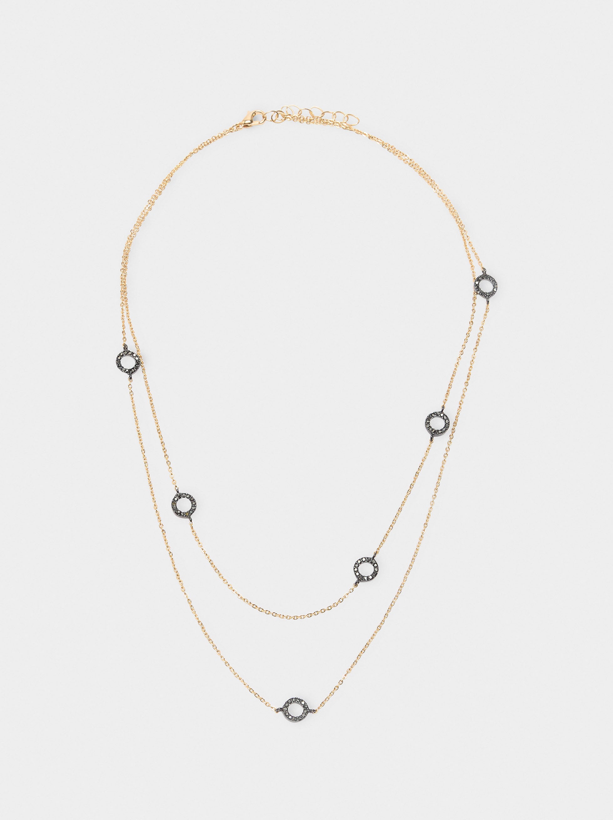 Collar Doble Con Aros Con Circonitas