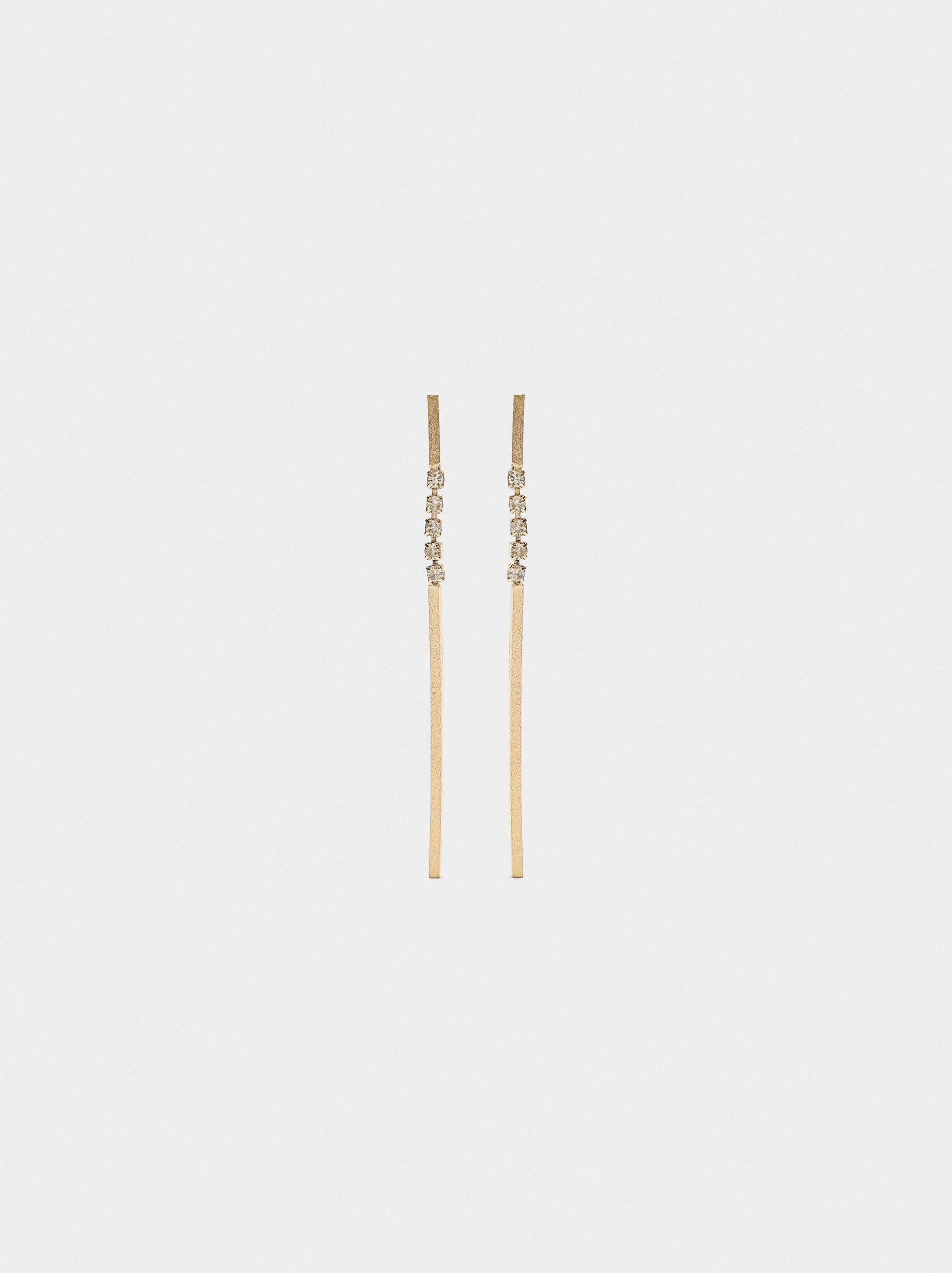 Pendientes Largos Barra Con Cristales