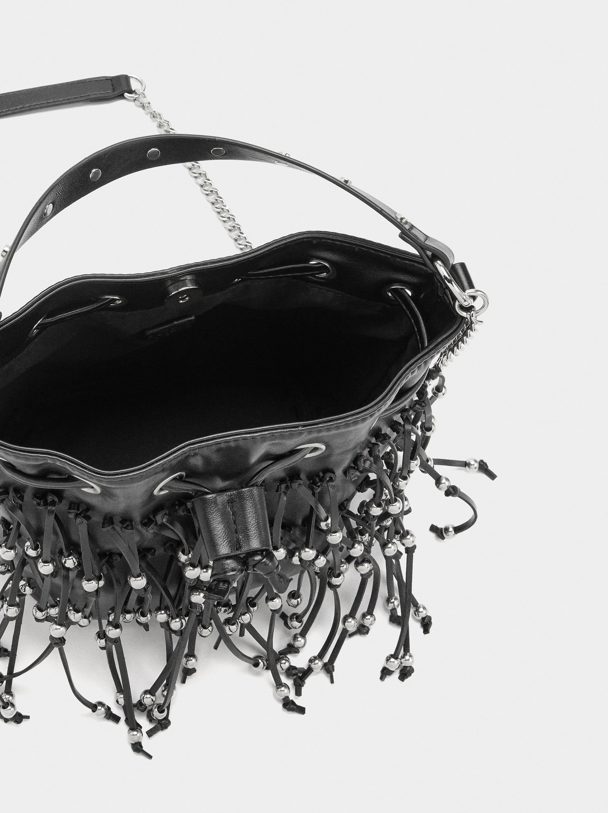 Bolso De Fiesta Con Flecos Y Cuentas