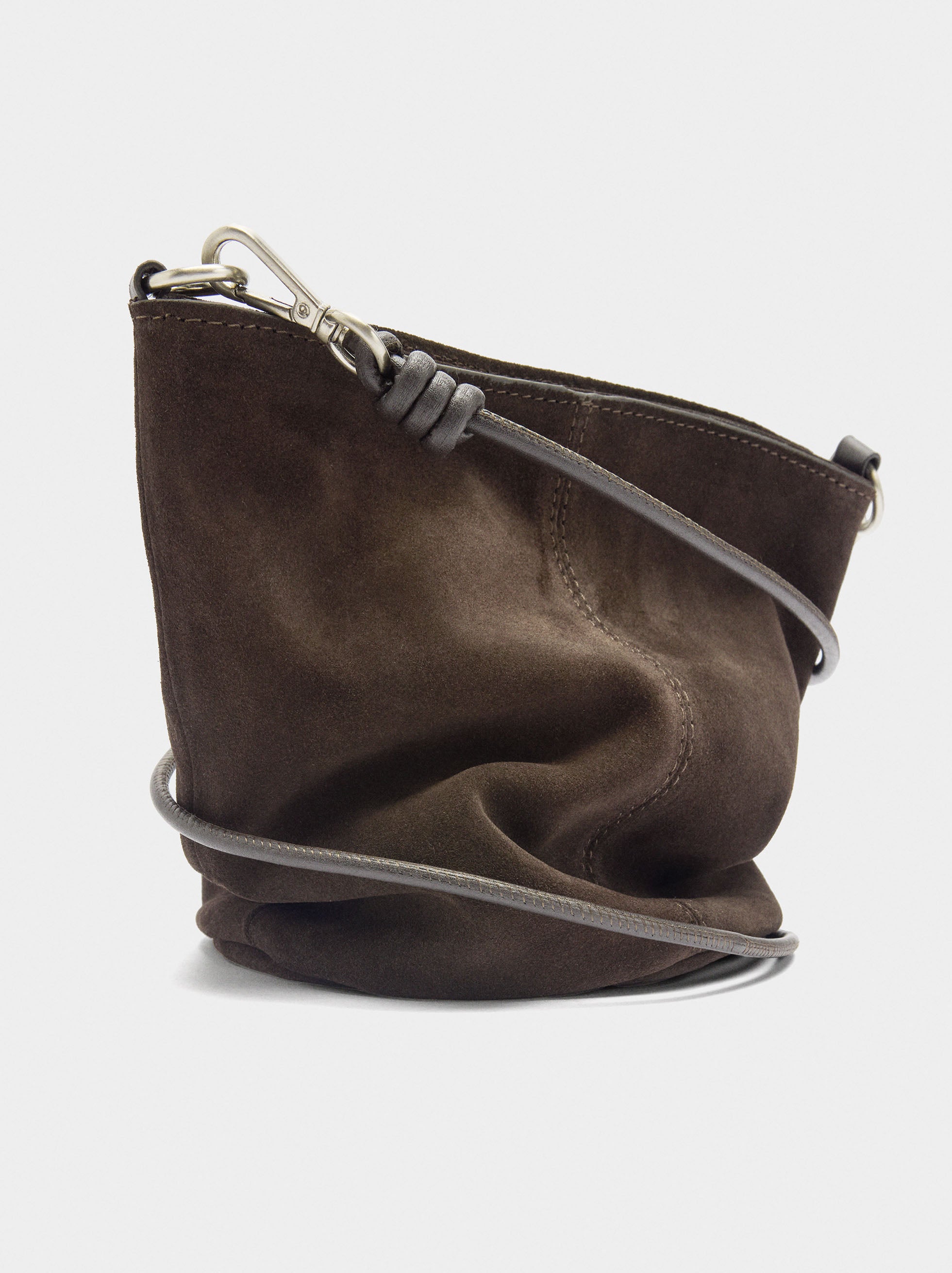 Bolso Bucket De Piel Con Bandolera