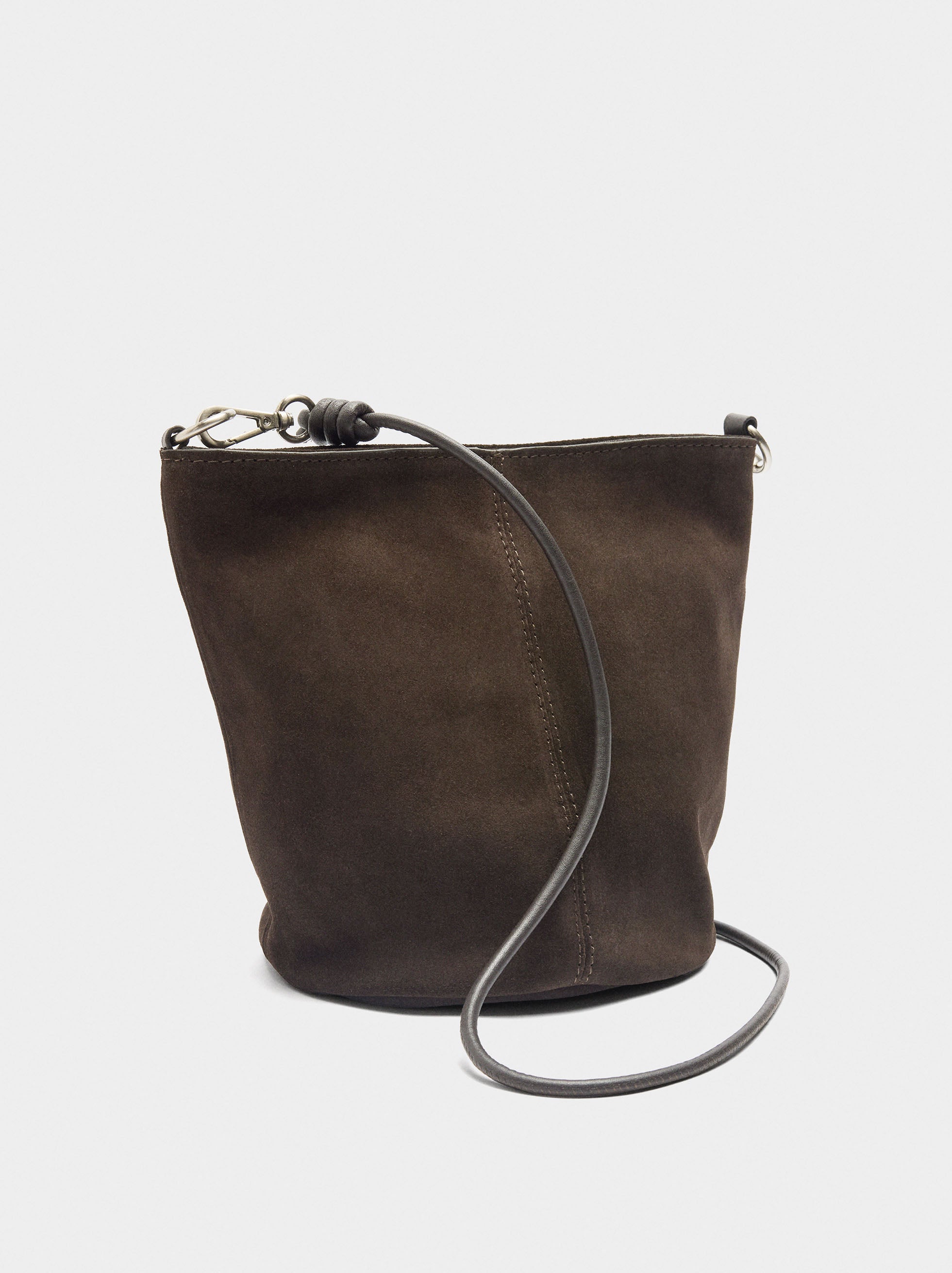 Bolso Bucket De Piel Con Bandolera