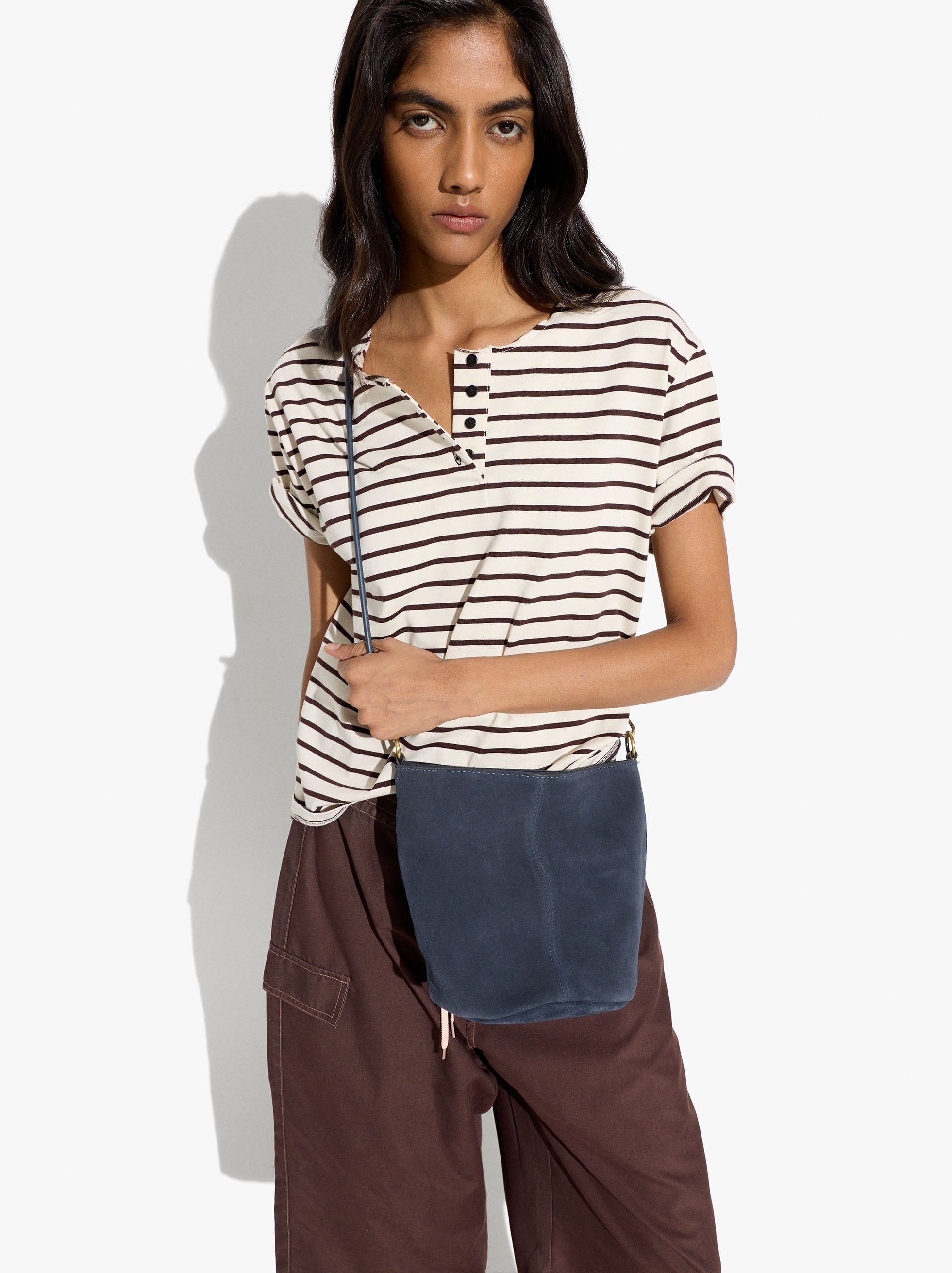 Bolso Bucket De Piel Con Bandolera