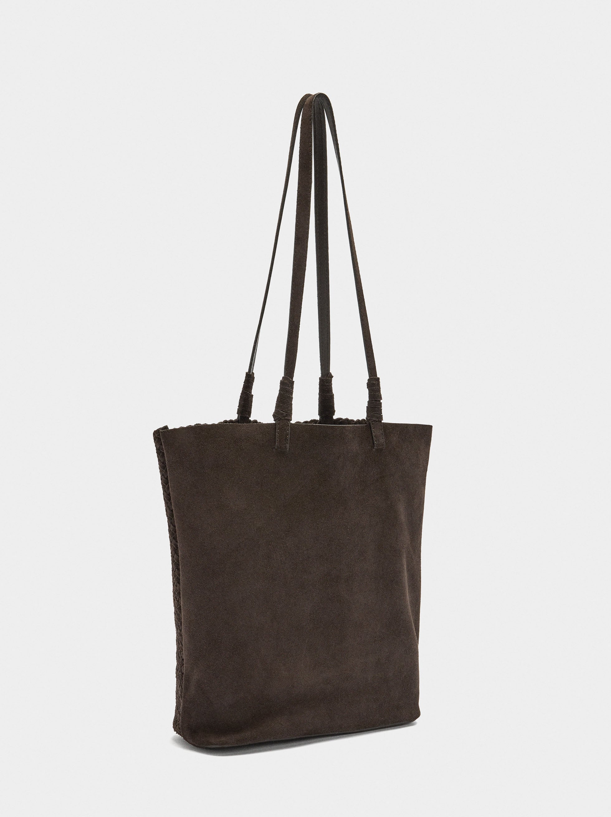 Bolso Shopper De Piel Trenzada