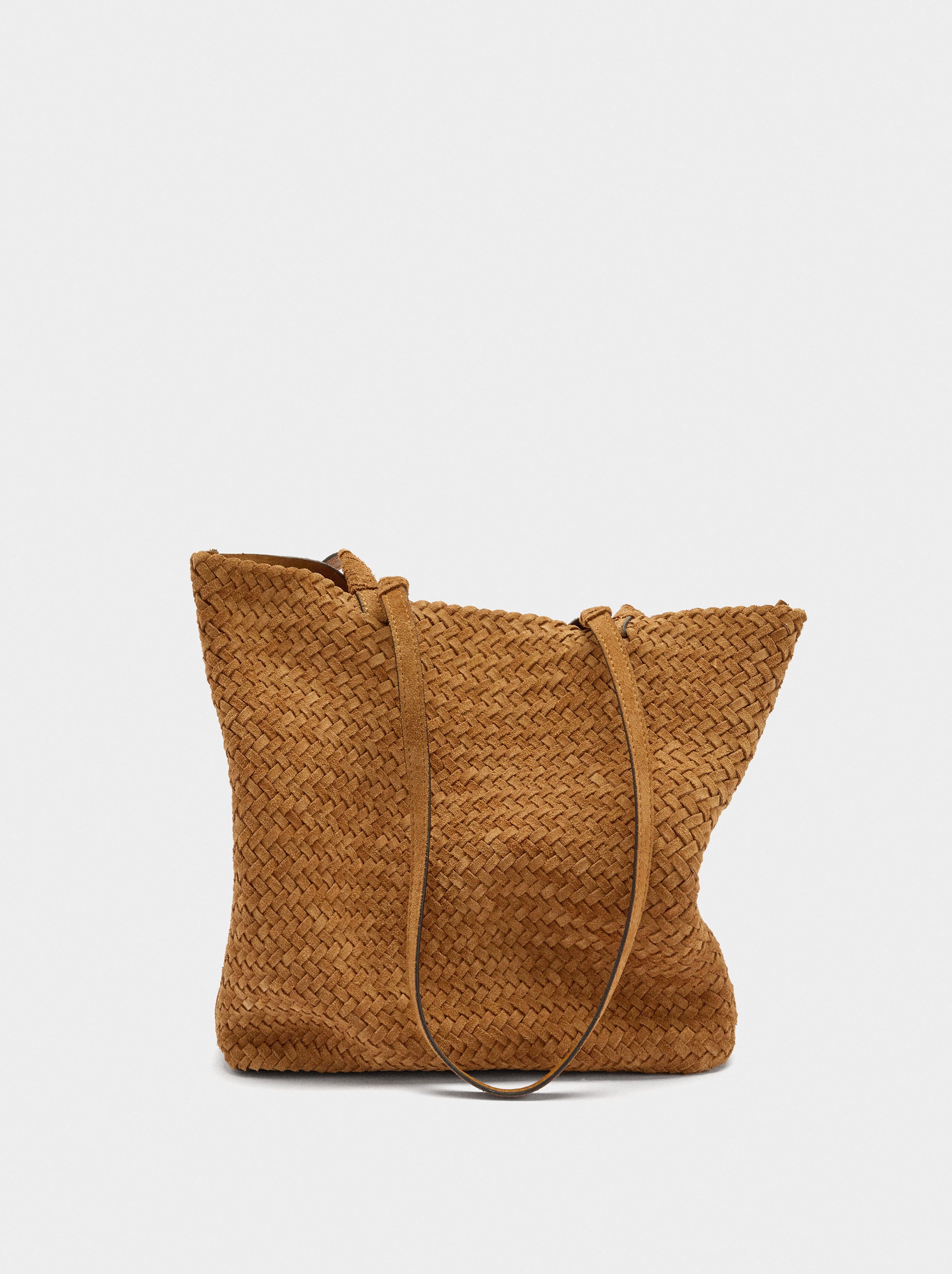 Bolso Shopper De Piel Trenzada