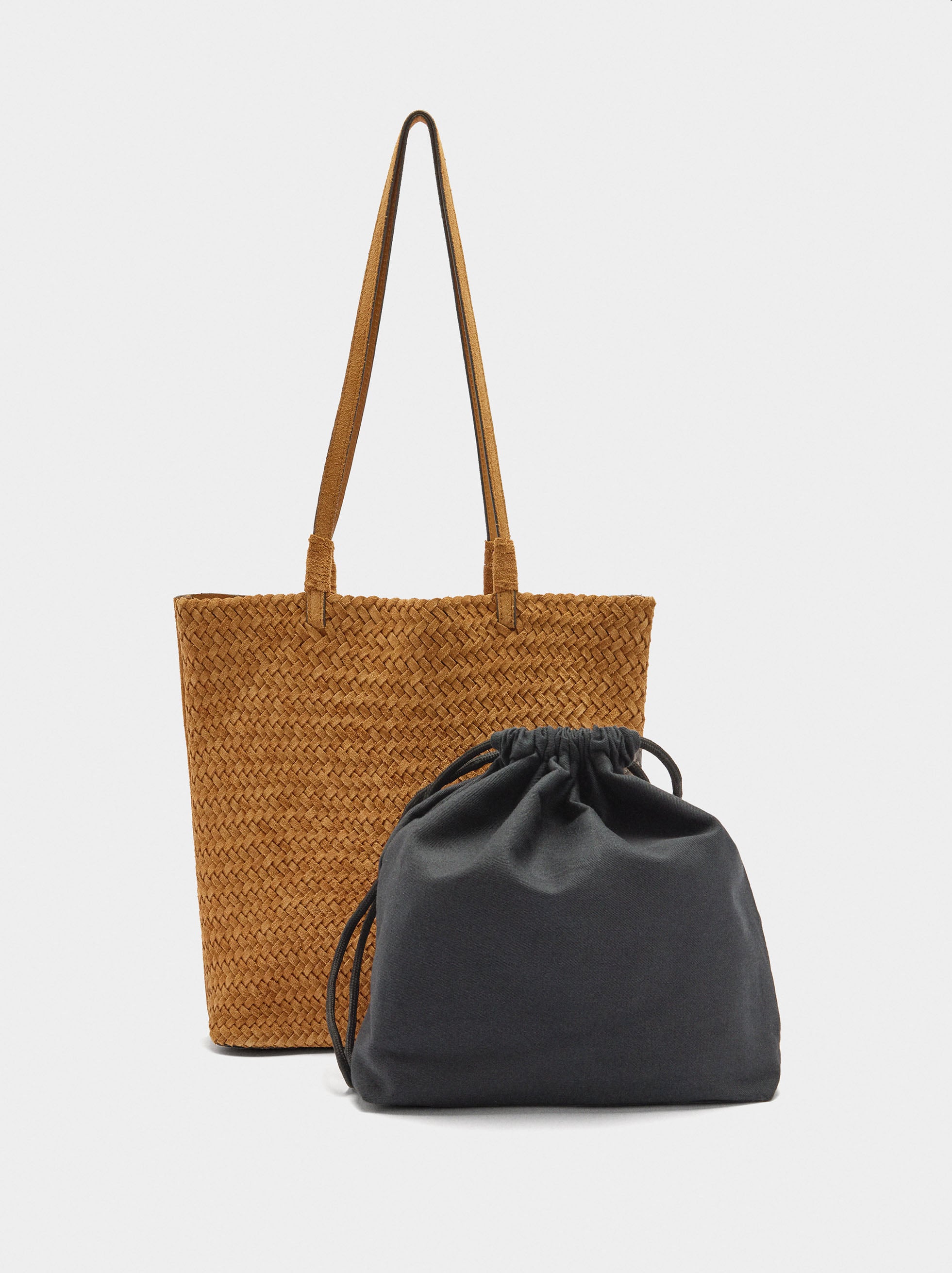 Bolso Shopper De Piel Trenzada