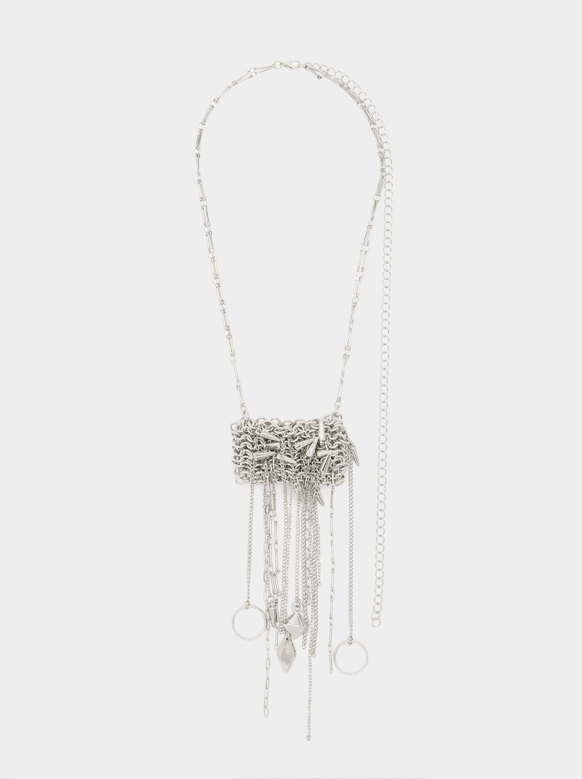 Collar Largo Con Colgante De Cadenas
