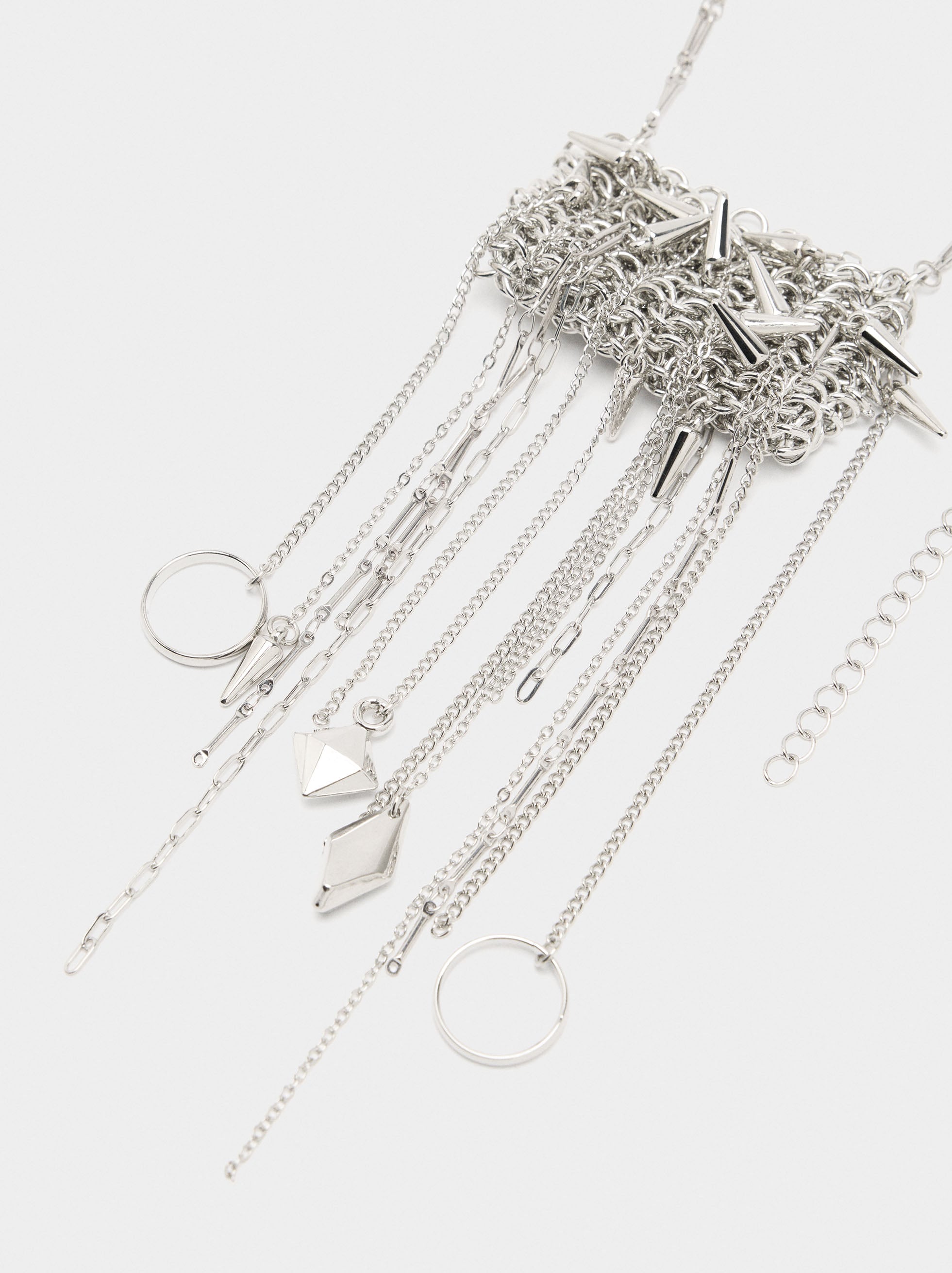 Collar Largo Con Colgante De Cadenas