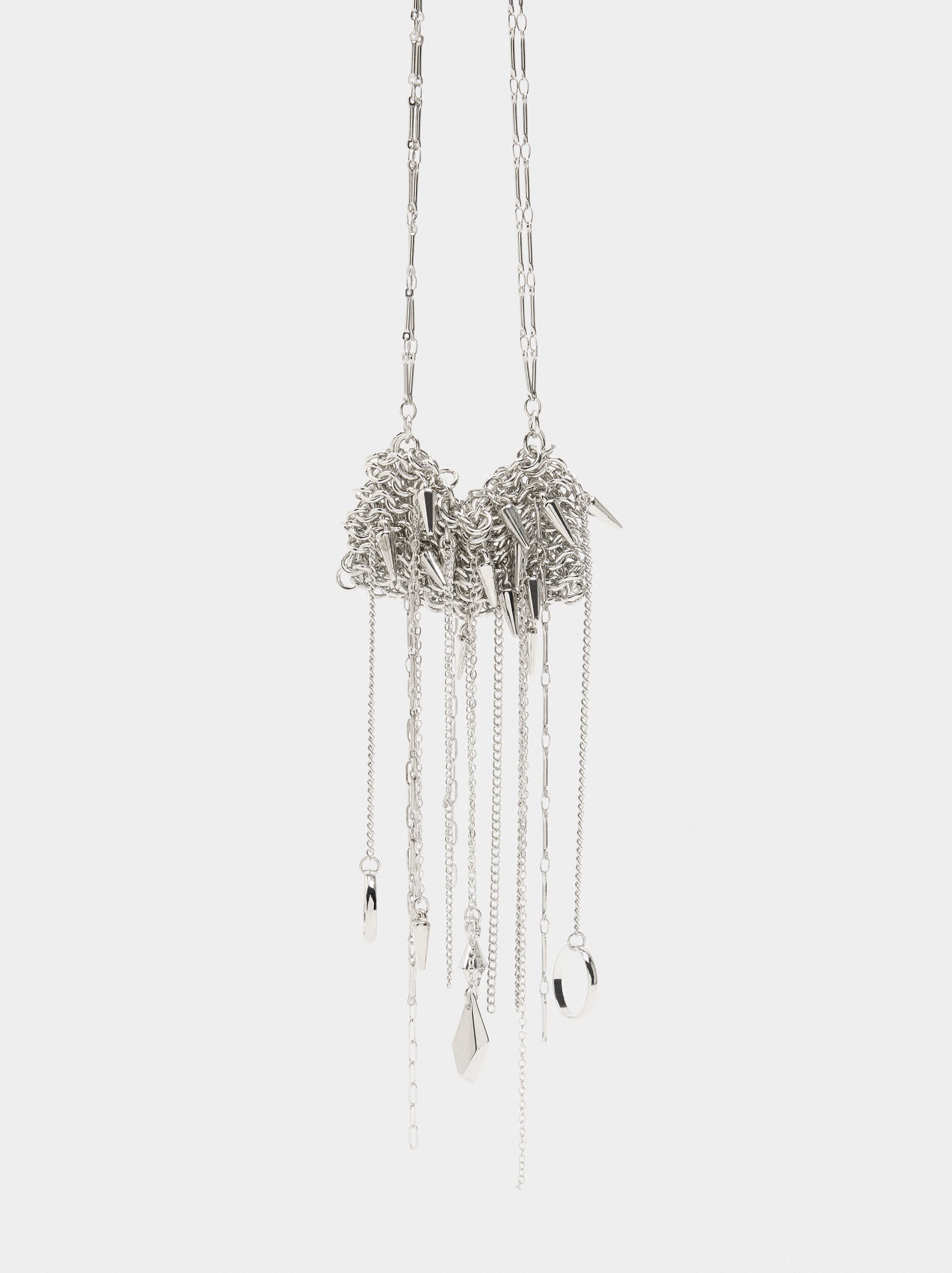 Collar Largo Con Colgante De Cadenas
