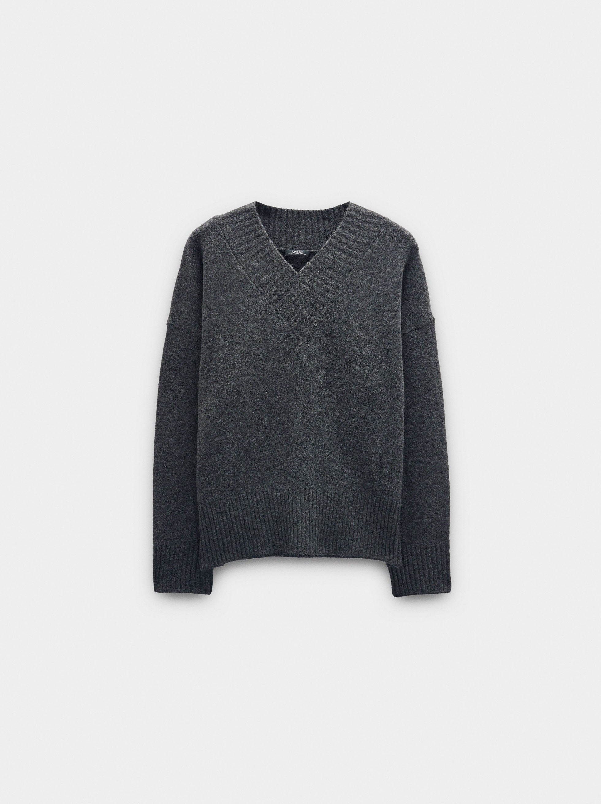 Jersey De Punto Escote En V