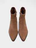 Botines De Piel Con Pespuntes
