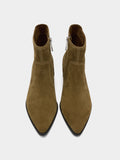 Botines De Piel Con Pespuntes
