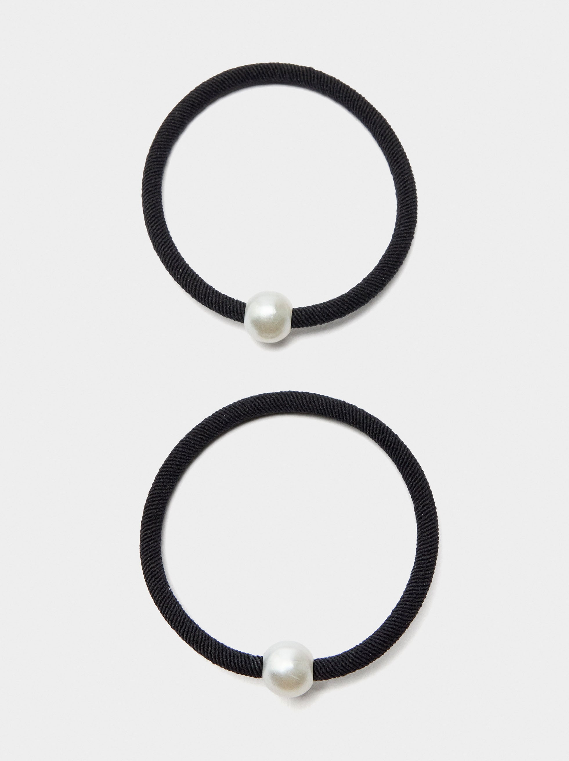 Set De Elásticos De Pelo Con Perlas