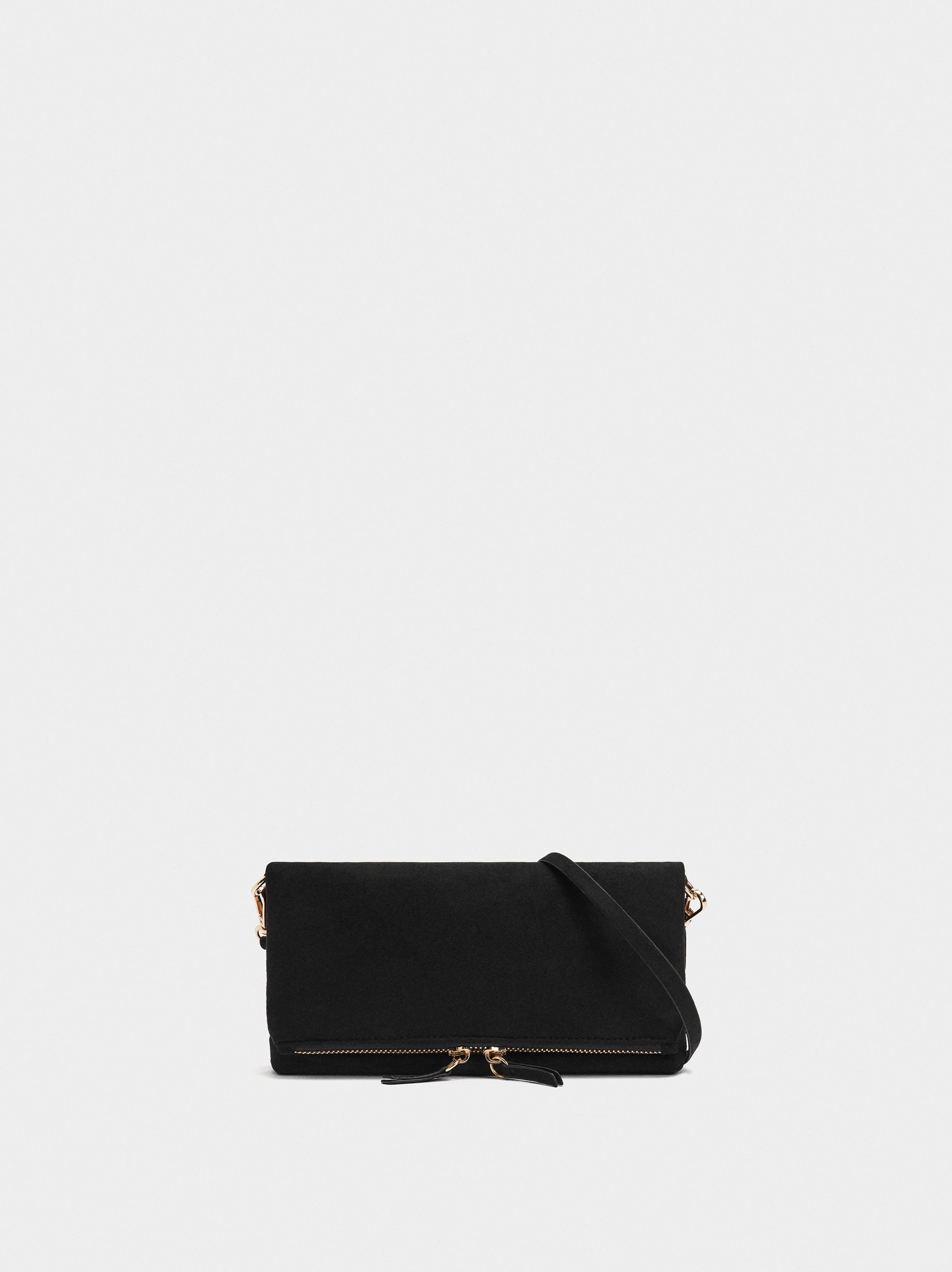Bolso Bandolera Efecto Piel Con Solapa