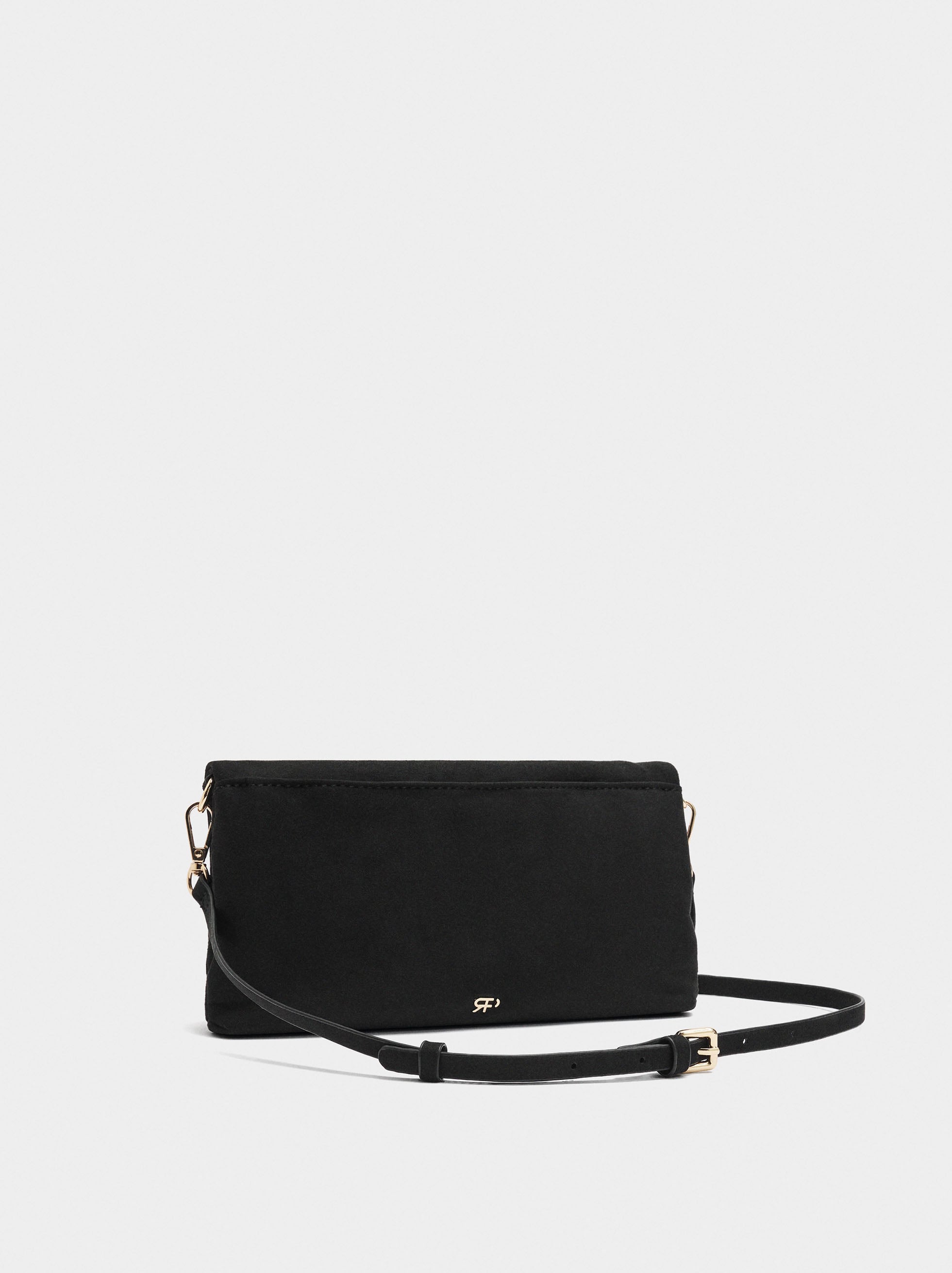 Bolso Bandolera Efecto Piel Con Solapa