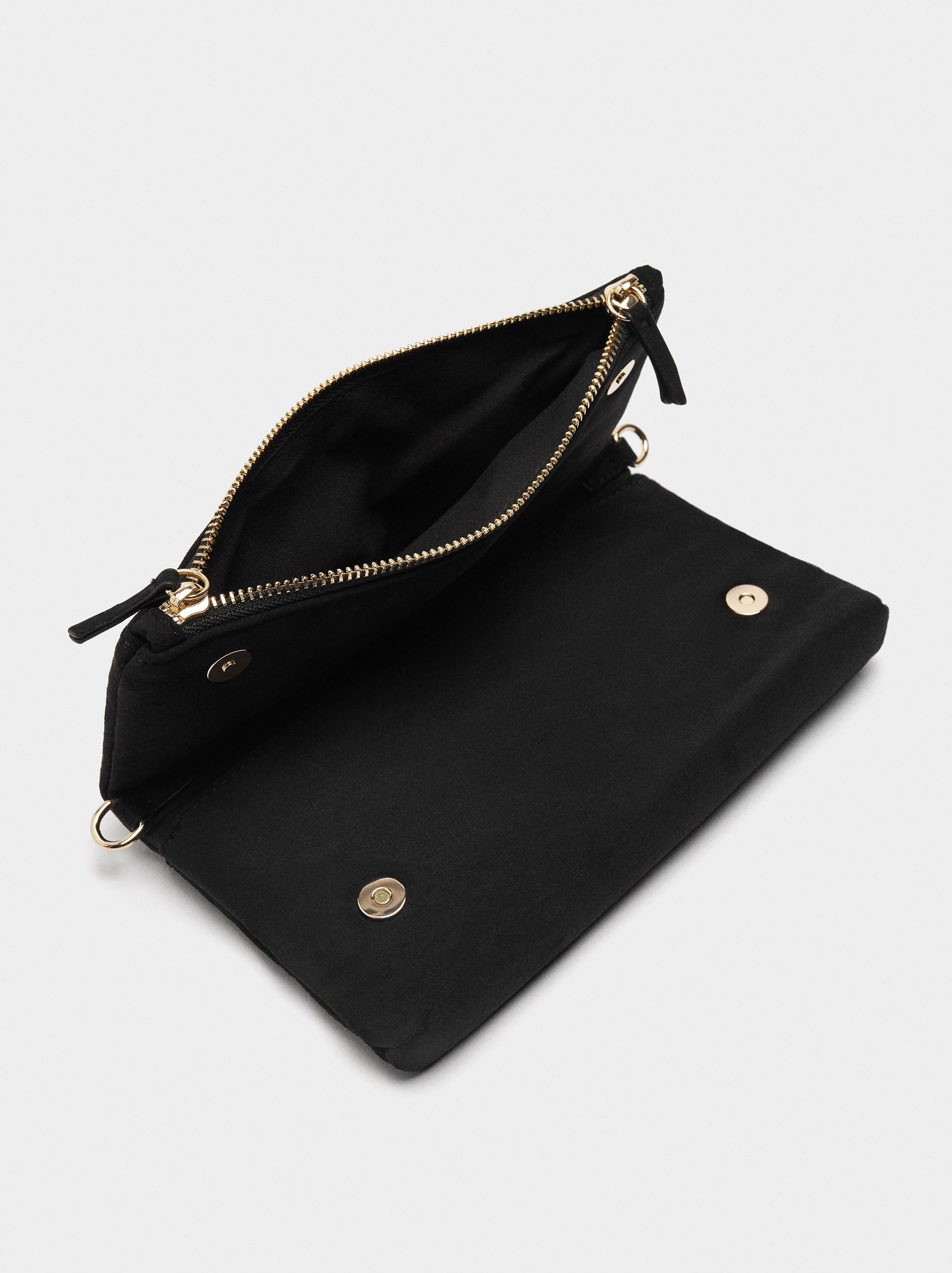 Bolso Bandolera Efecto Piel Con Solapa
