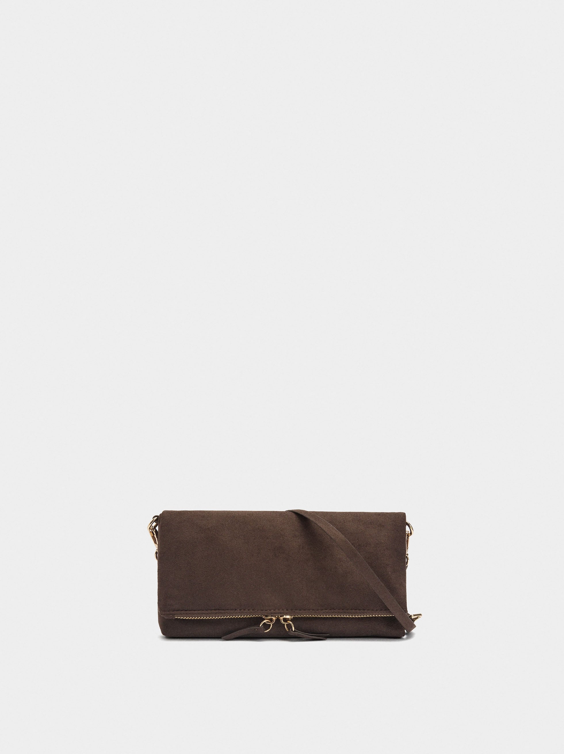 Bolso Bandolera Efecto Piel Con Solapa
