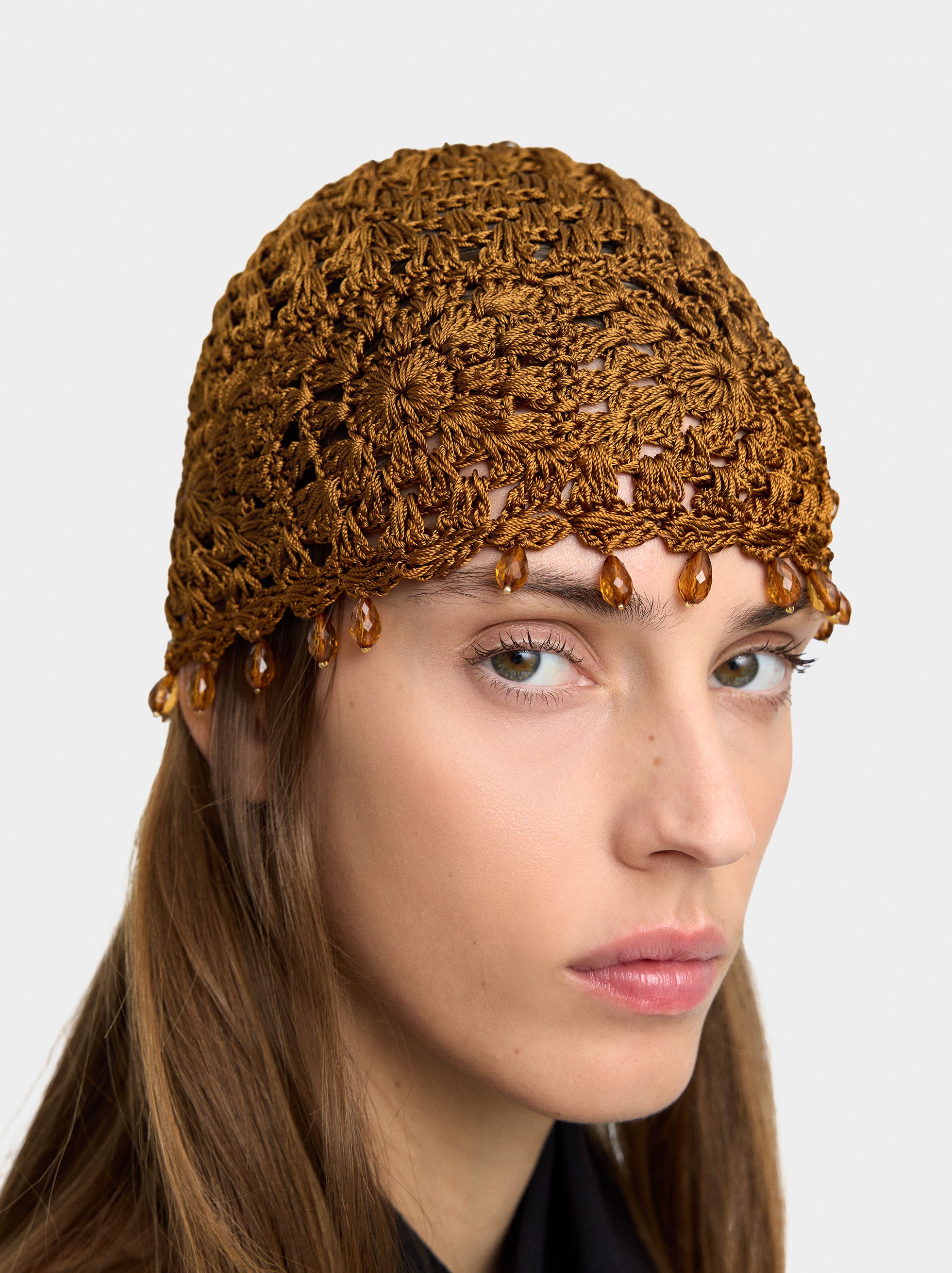 Gorro Macramé Con Cuentas