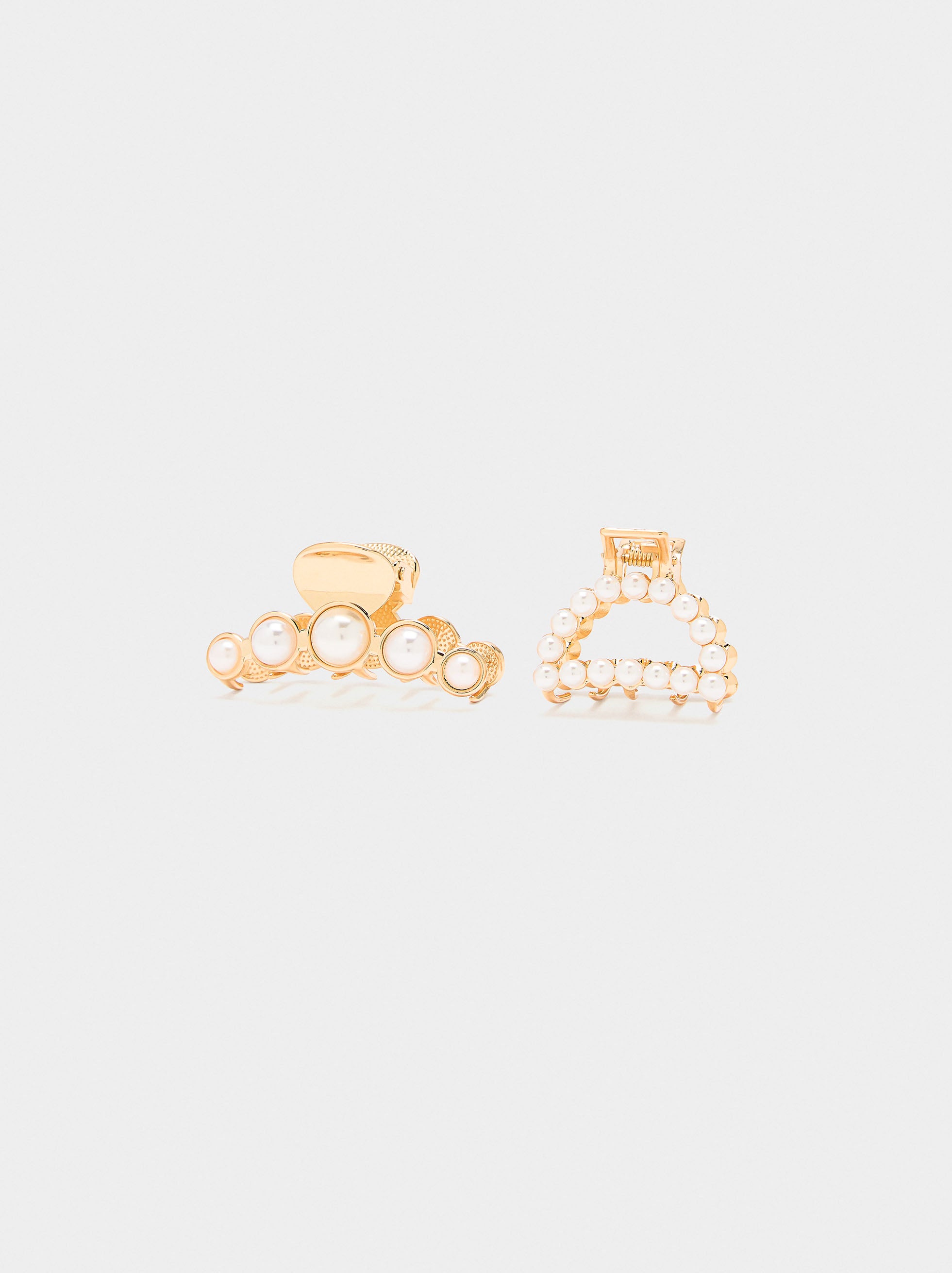 Set De Pinzas Con Perlas
