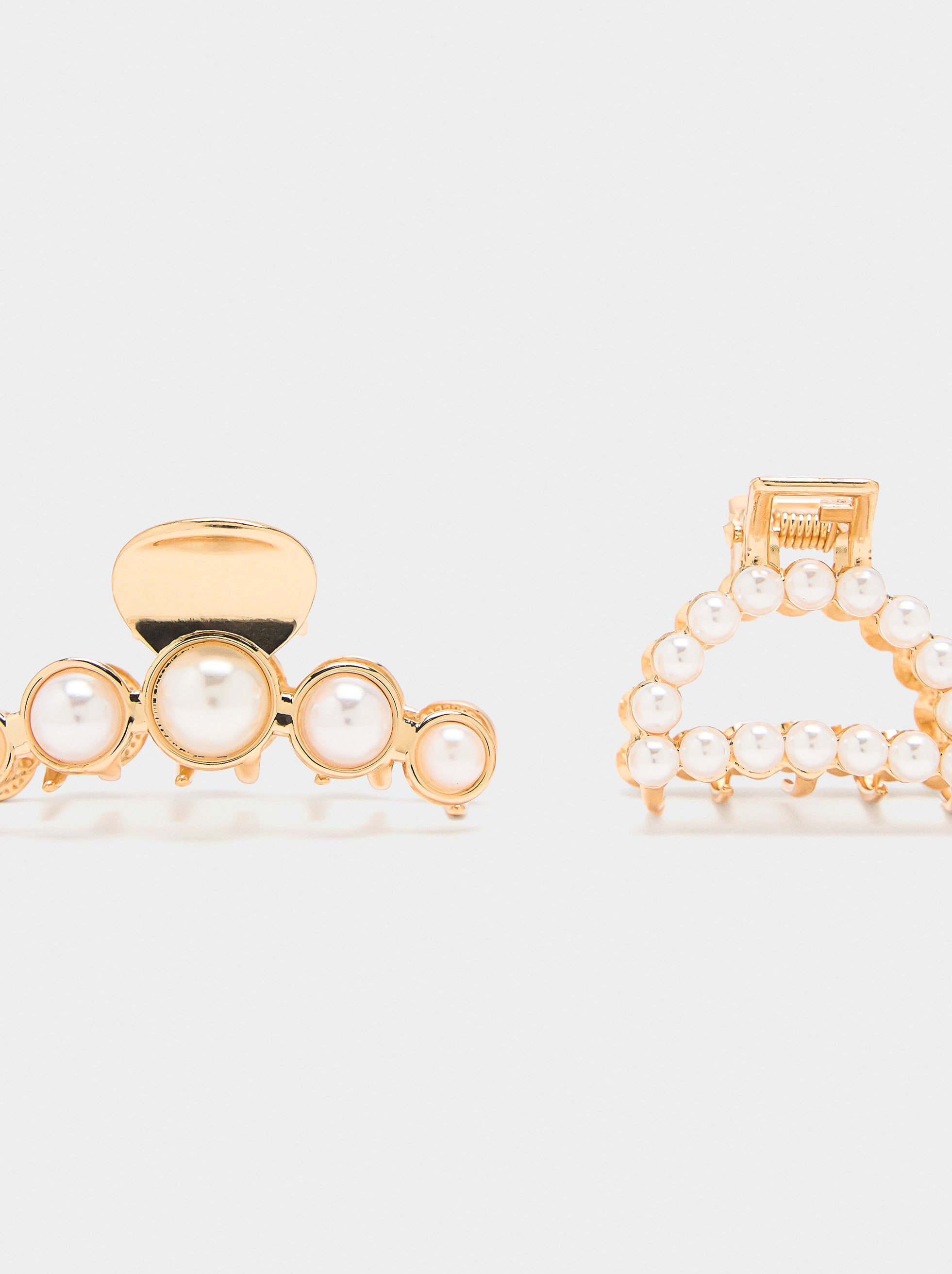 Set De Pinzas Con Perlas