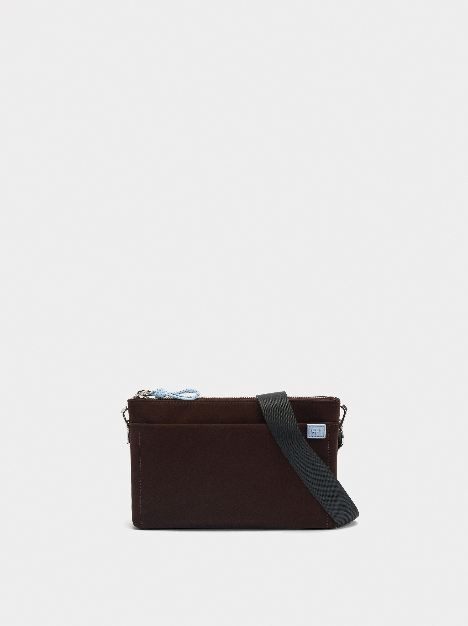Bolso Bandolera Con Doble Textura Suave