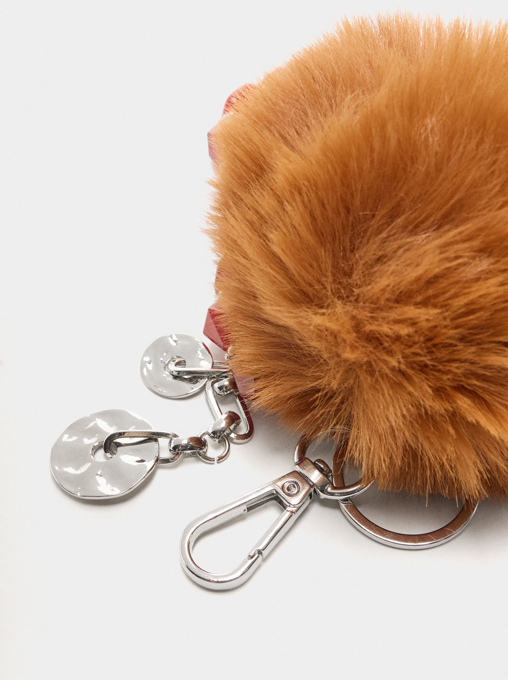 Llavero Charm Pompom Con Abalorios Facetados