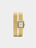 Set De Reloj Cuadrado Y Pulsera De Acero Inoxidable