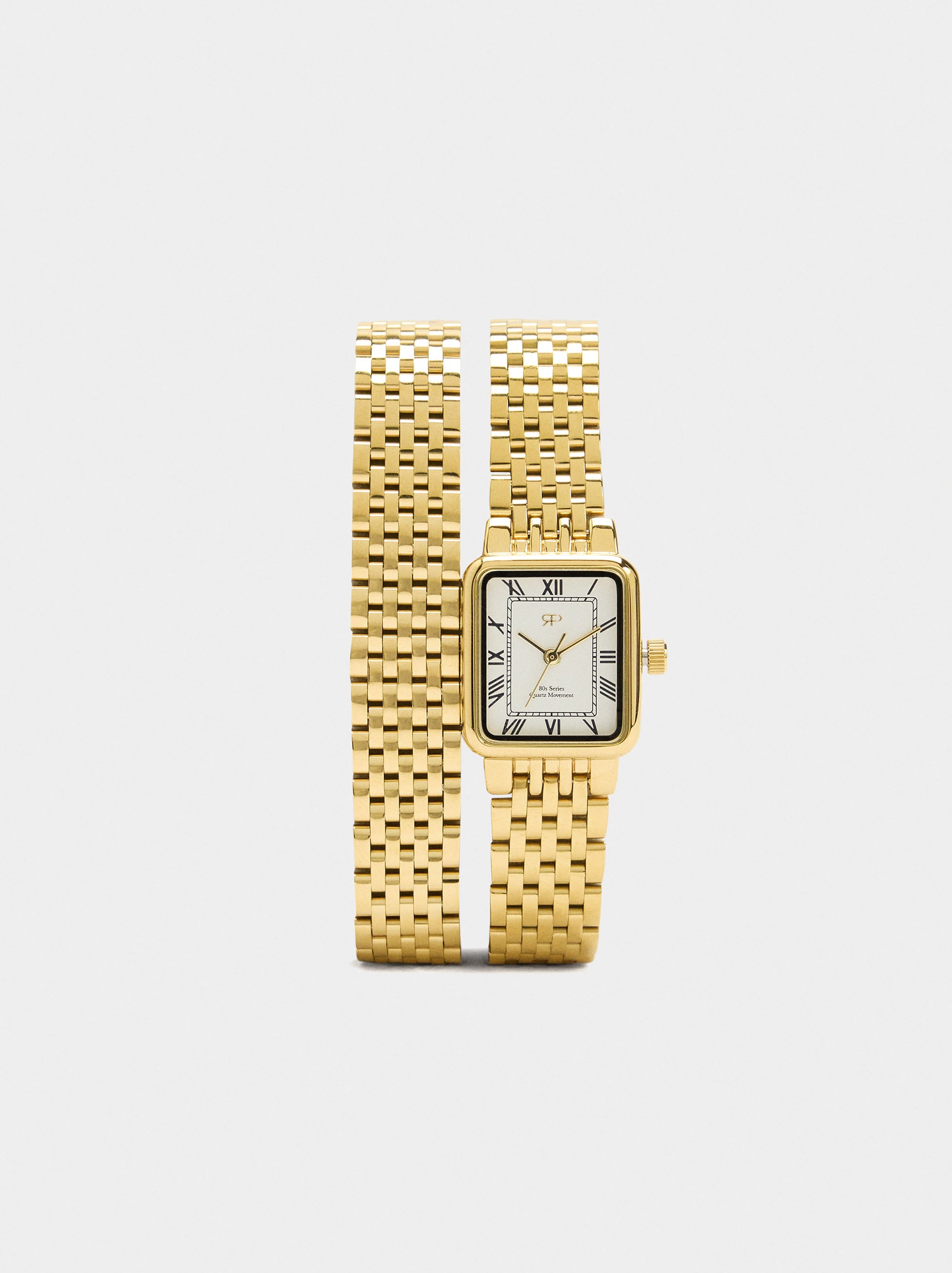 Set De Reloj Cuadrado Y Pulsera De Acero Inoxidable