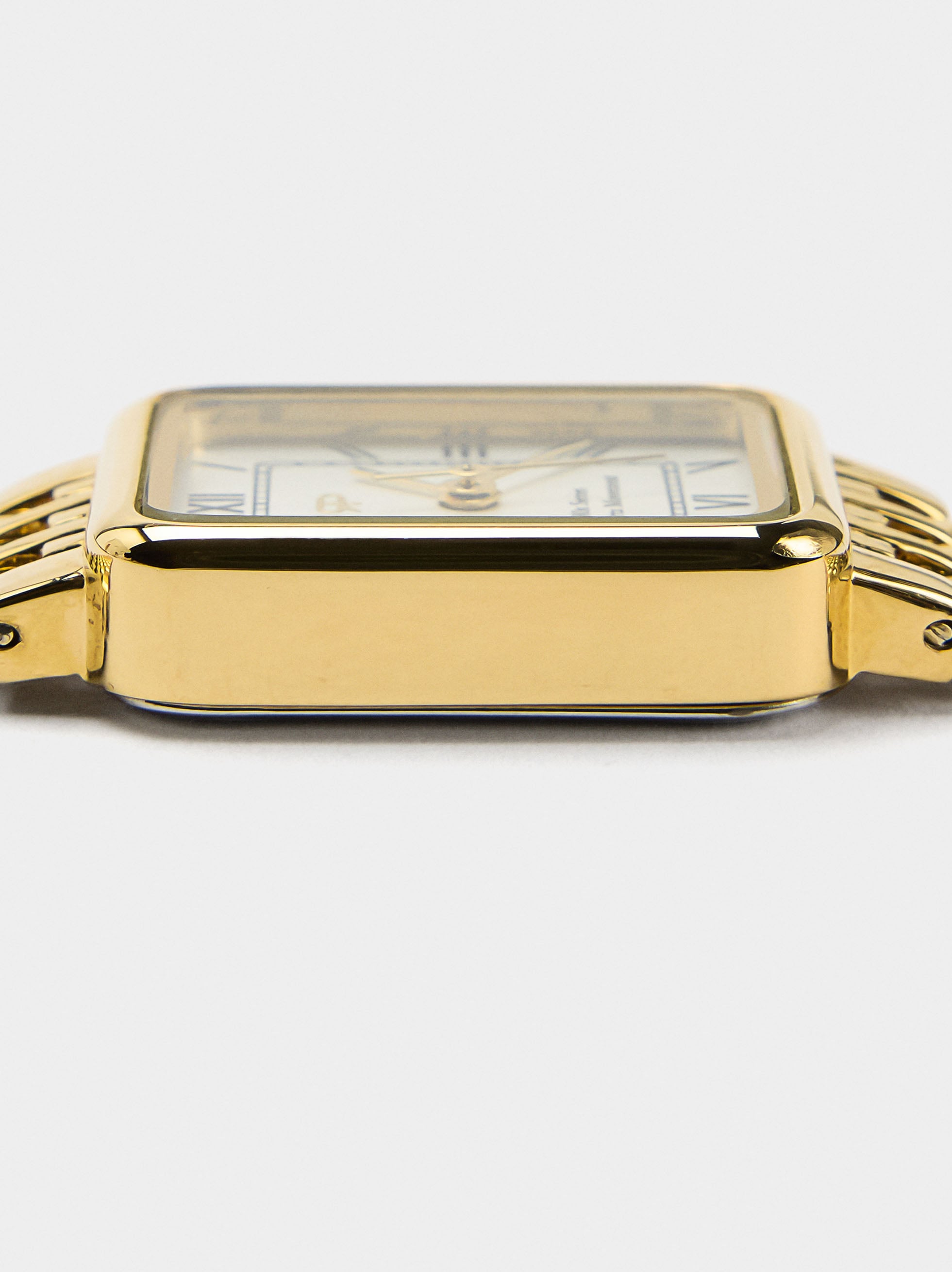 Set De Reloj Cuadrado Y Pulsera De Acero Inoxidable