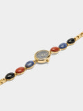 Reloj Ovalado Con Pulsera De Piedras